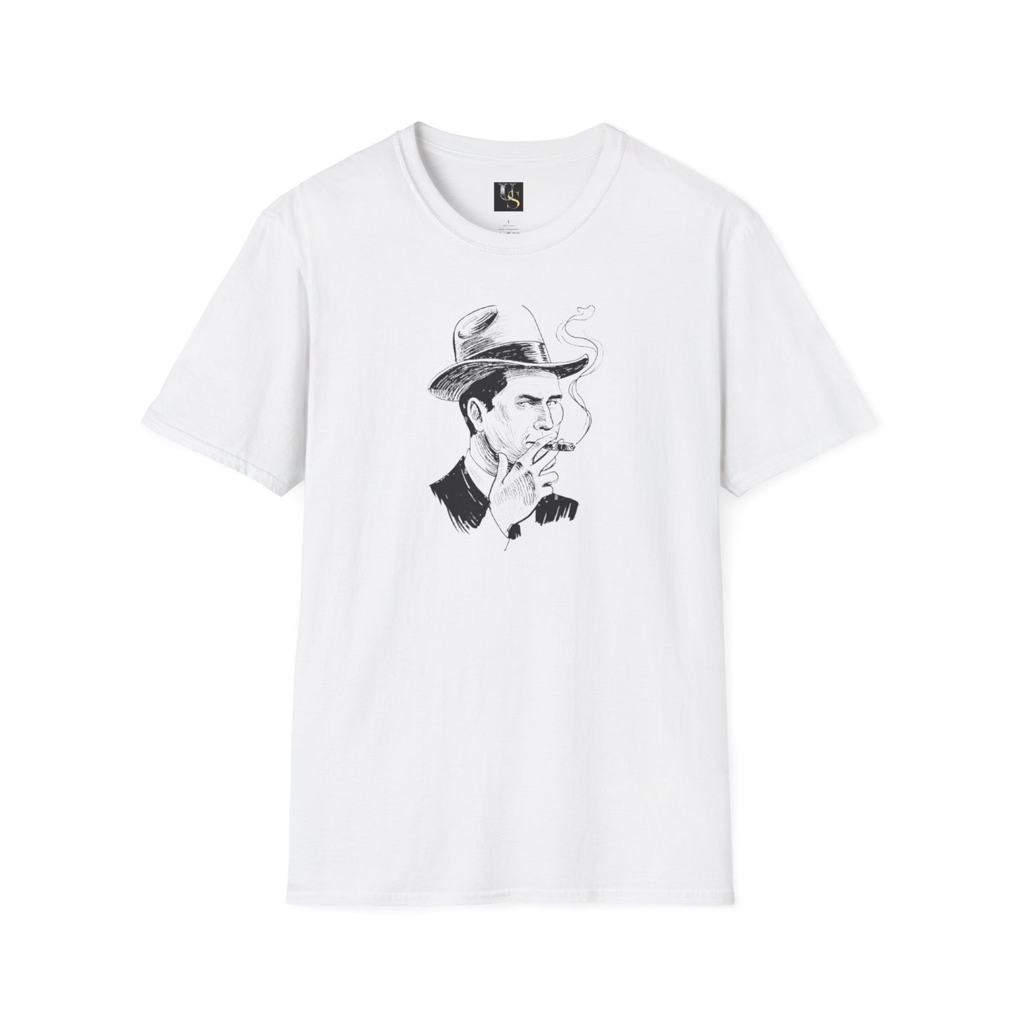 Vintage-Inspired Unisex T-Shirt with Smoking Man Graphic