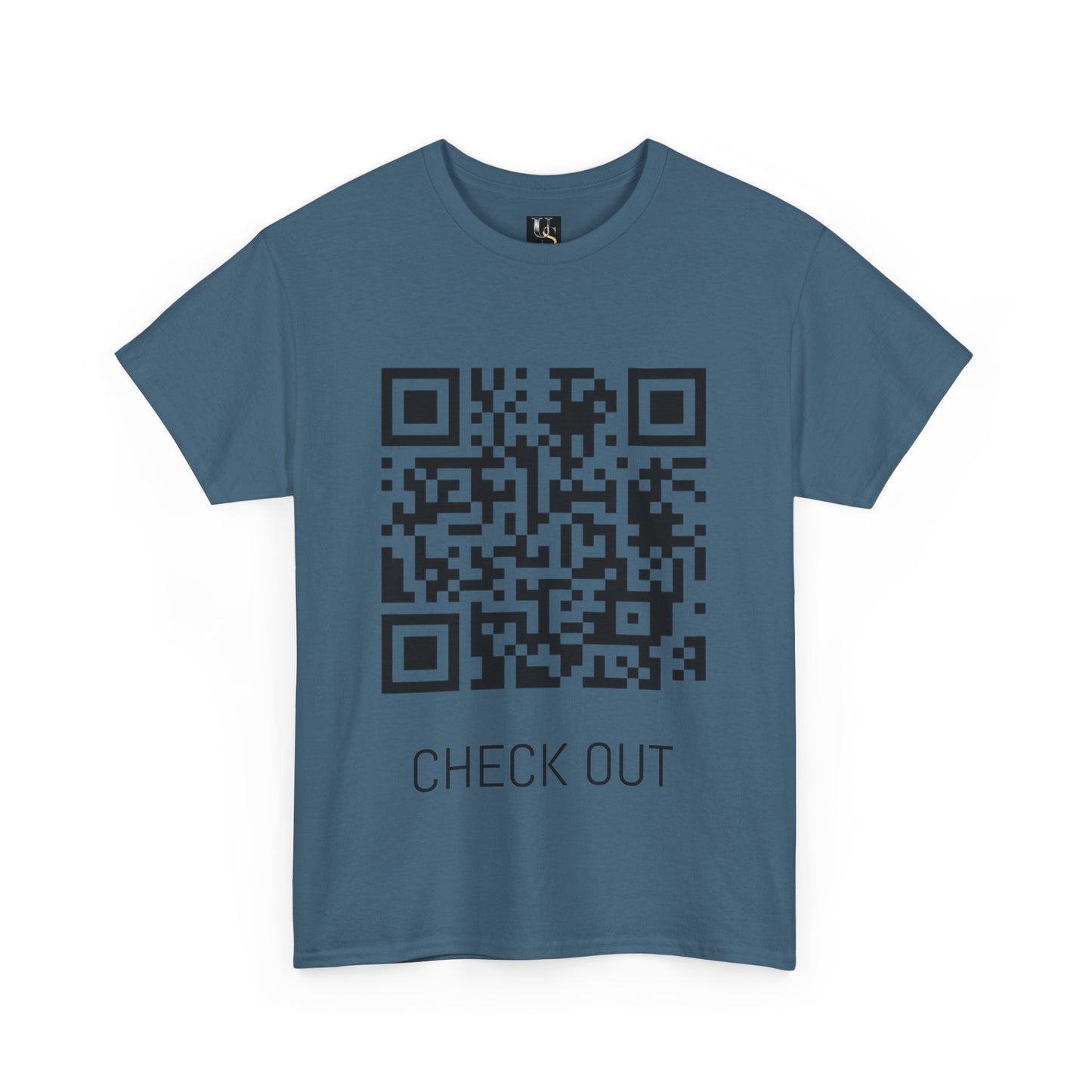 Unisex Heavy Cotton Tee with QR Code - Check Out Design