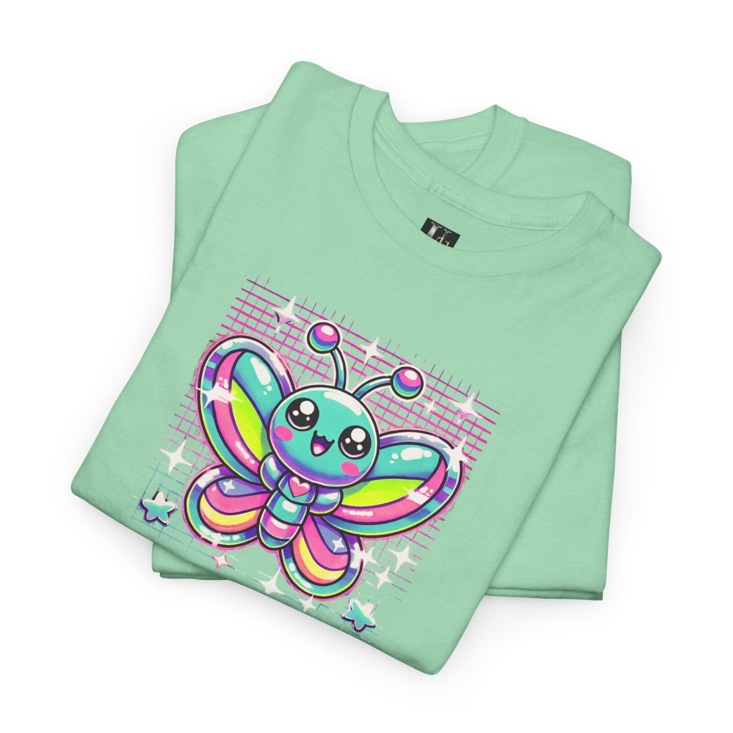 Colorful Butterfly Unisex Heavy Cotton Tee - Playful Graphic Tee for Kids and Adults