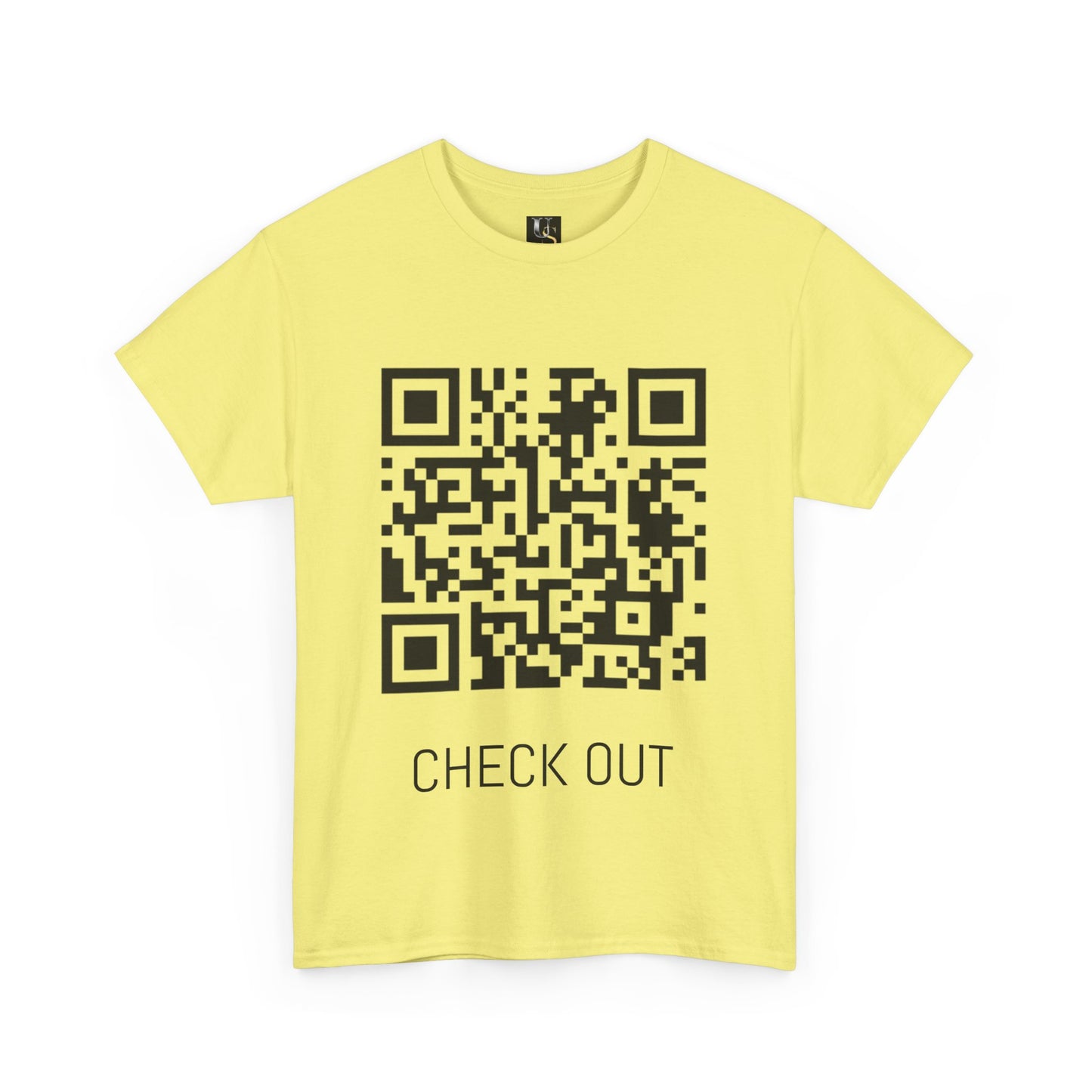 Unisex Heavy Cotton Tee with QR Code - Check Out Design