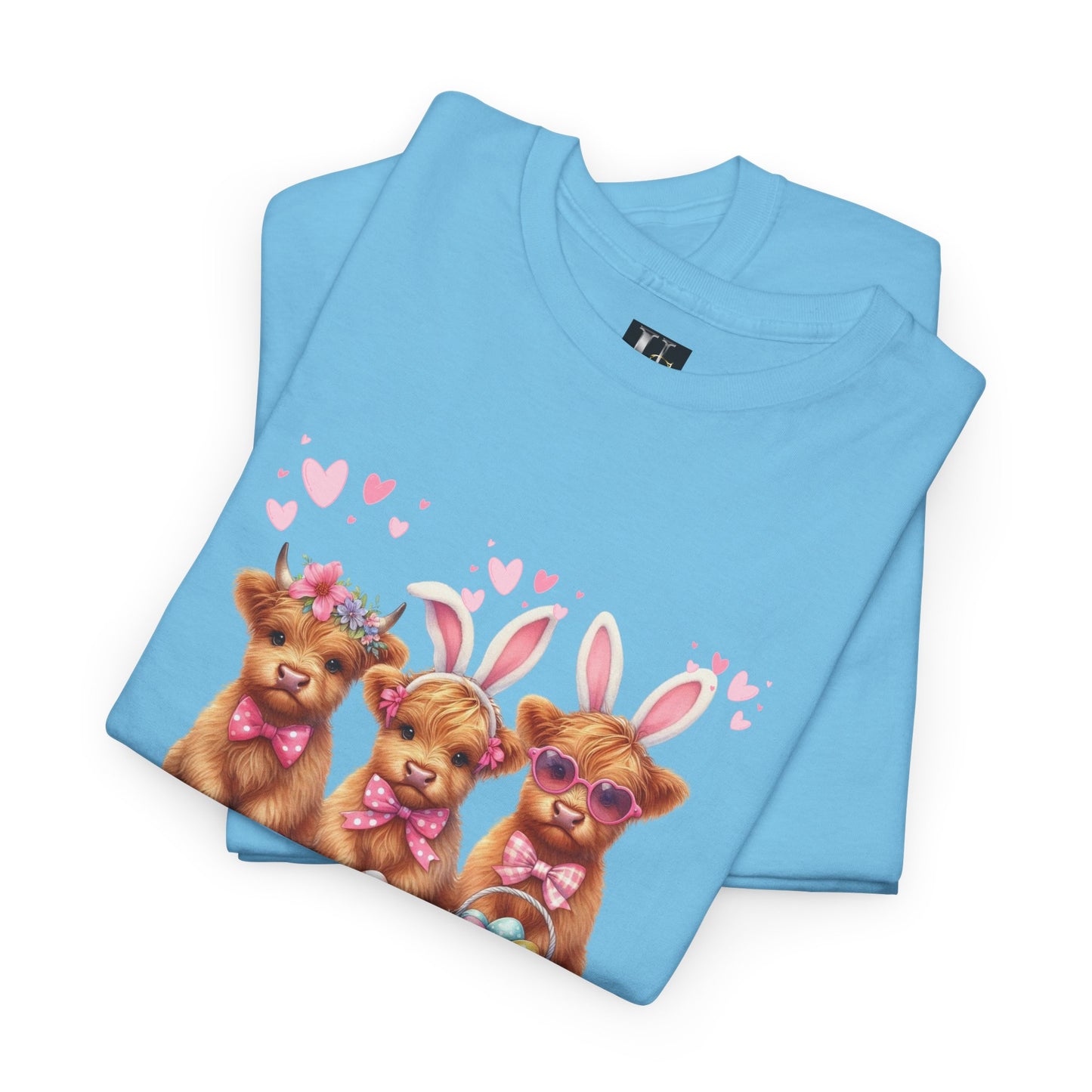 Happy Easter Unisex Heavy Cotton Tee – Cute Bunny Design