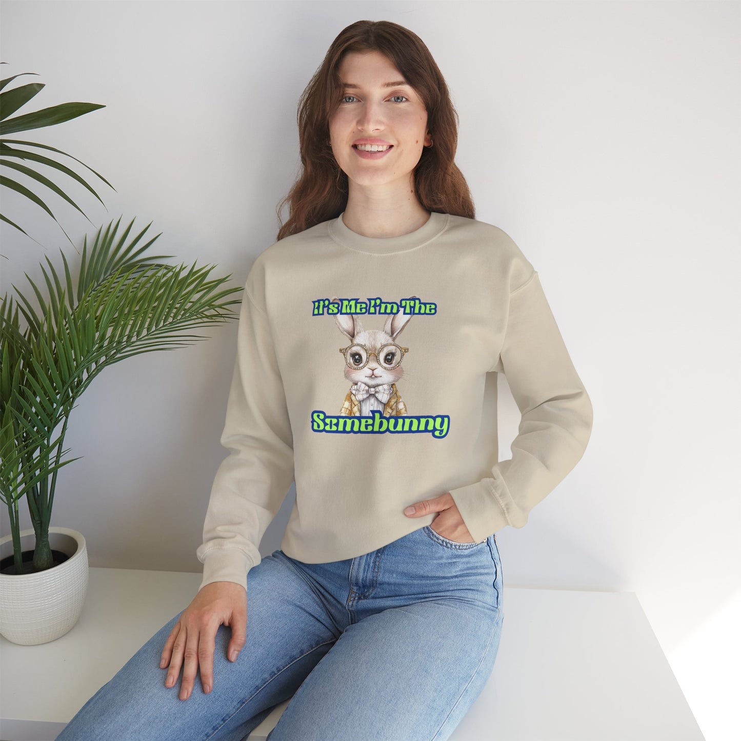 Funny Unisex Crewneck Sweatshirt - "It's Me! I'm The Samebunny"