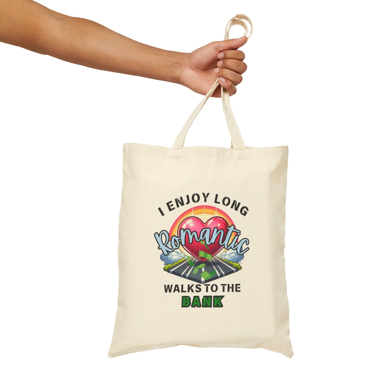 Romantic Walks Cotton Canvas Tote Bag - Perfect Gift for Couples & Nature Lovers