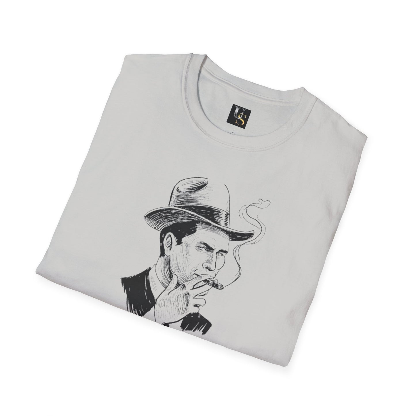 Vintage-Inspired Unisex T-Shirt with Smoking Man Graphic