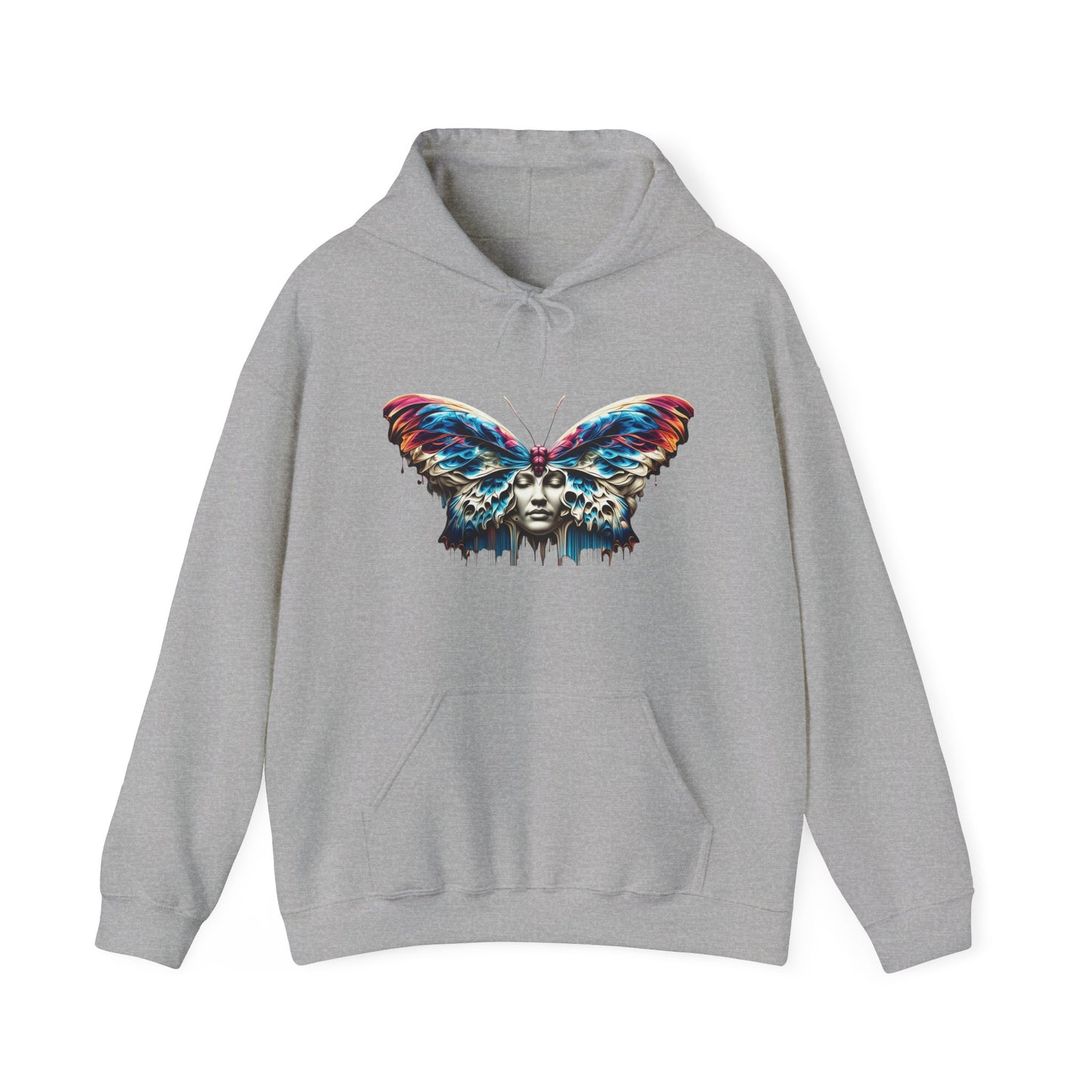 Vibrant Butterfly Art Unisex Hoodie – Colorful Graphic Sweatshirt for Nature Lovers