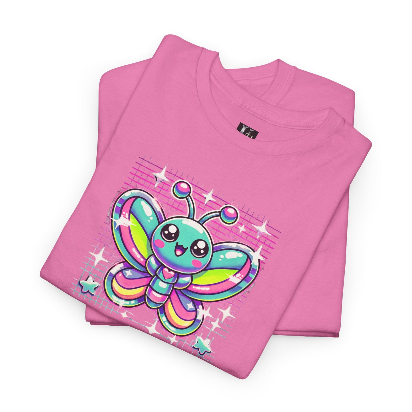 Colorful Butterfly Unisex Heavy Cotton Tee - Playful Graphic Tee for Kids and Adults