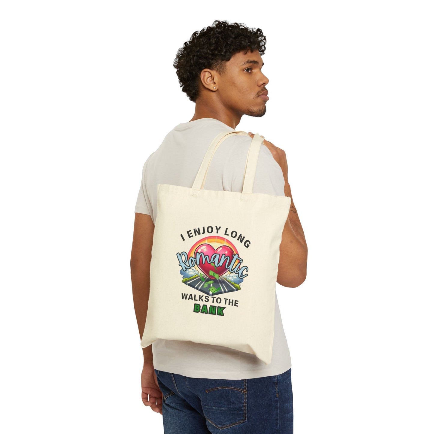 Romantic Walks Cotton Canvas Tote Bag - Perfect Gift for Couples & Nature Lovers