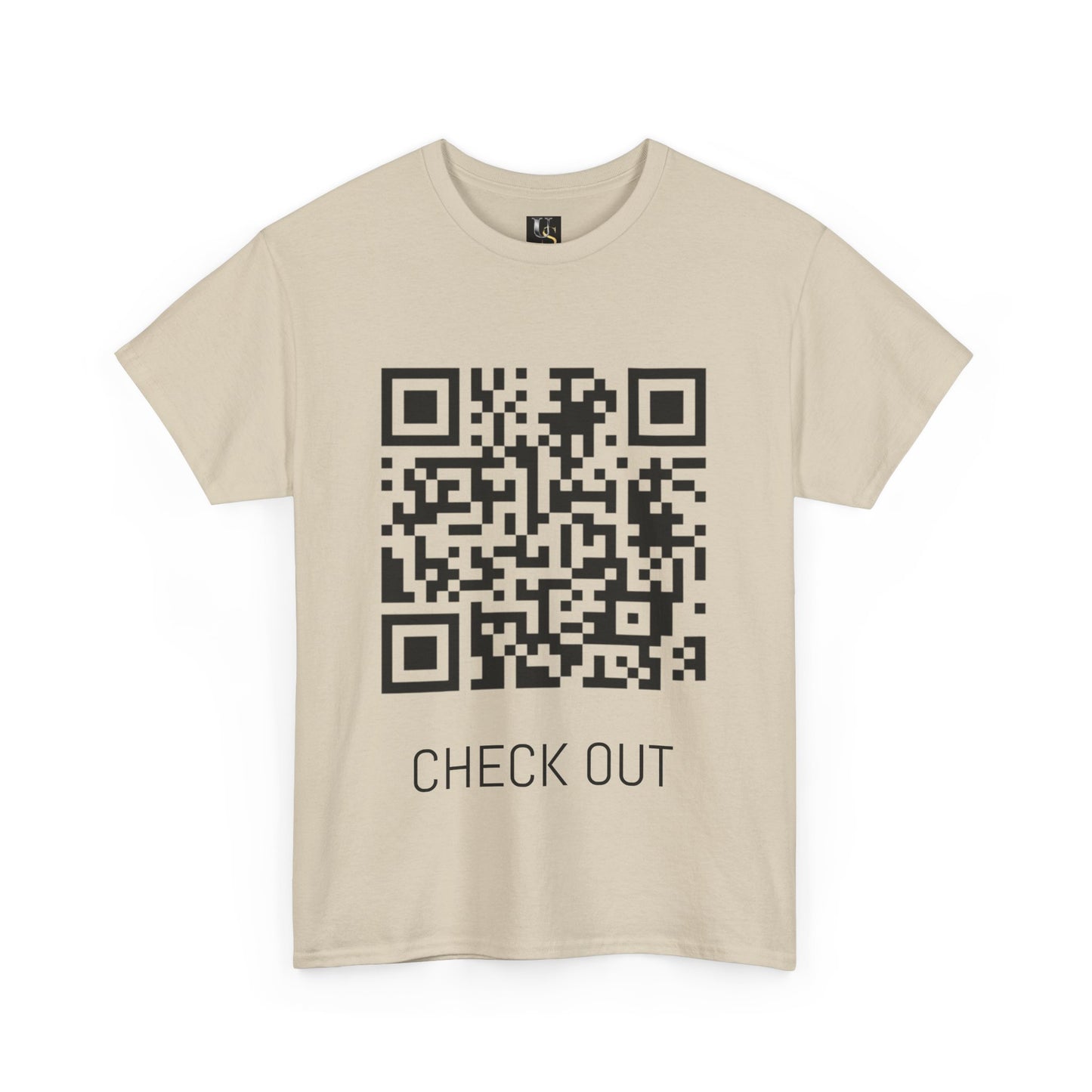 Unisex Heavy Cotton Tee with QR Code - Check Out Design