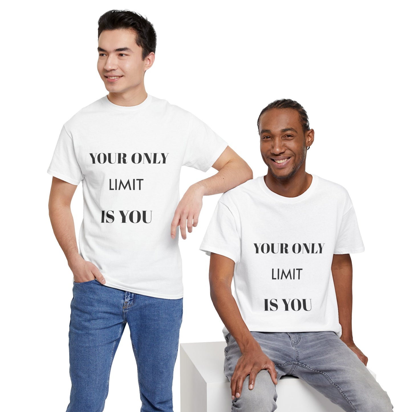 Motivational Unisex Heavy Cotton Tee - 'Your Only Limit is You'