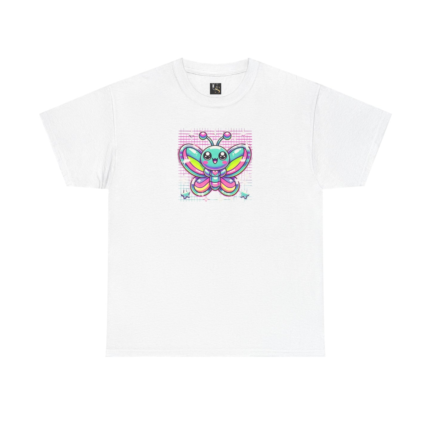 Colorful Butterfly Unisex Heavy Cotton Tee - Playful Graphic Tee for Kids and Adults