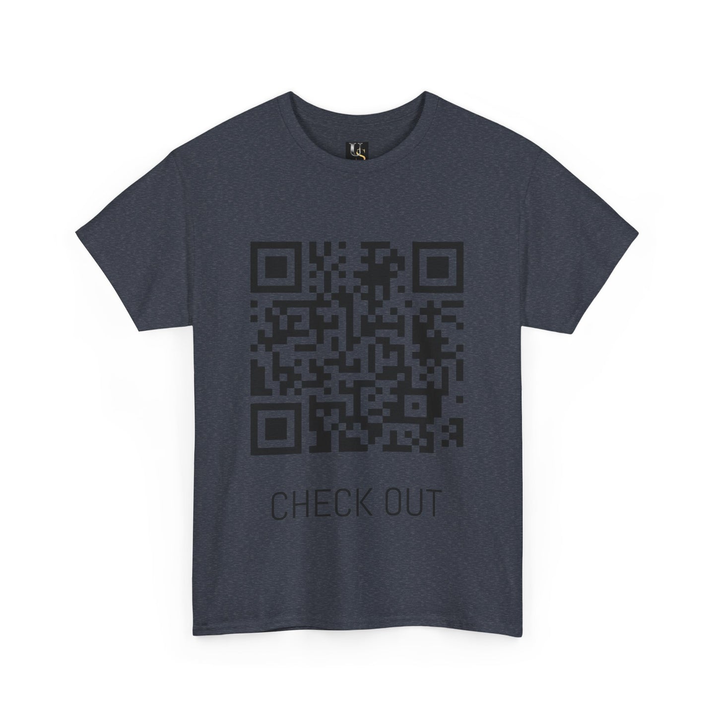 Unisex Heavy Cotton Tee with QR Code - Check Out Design