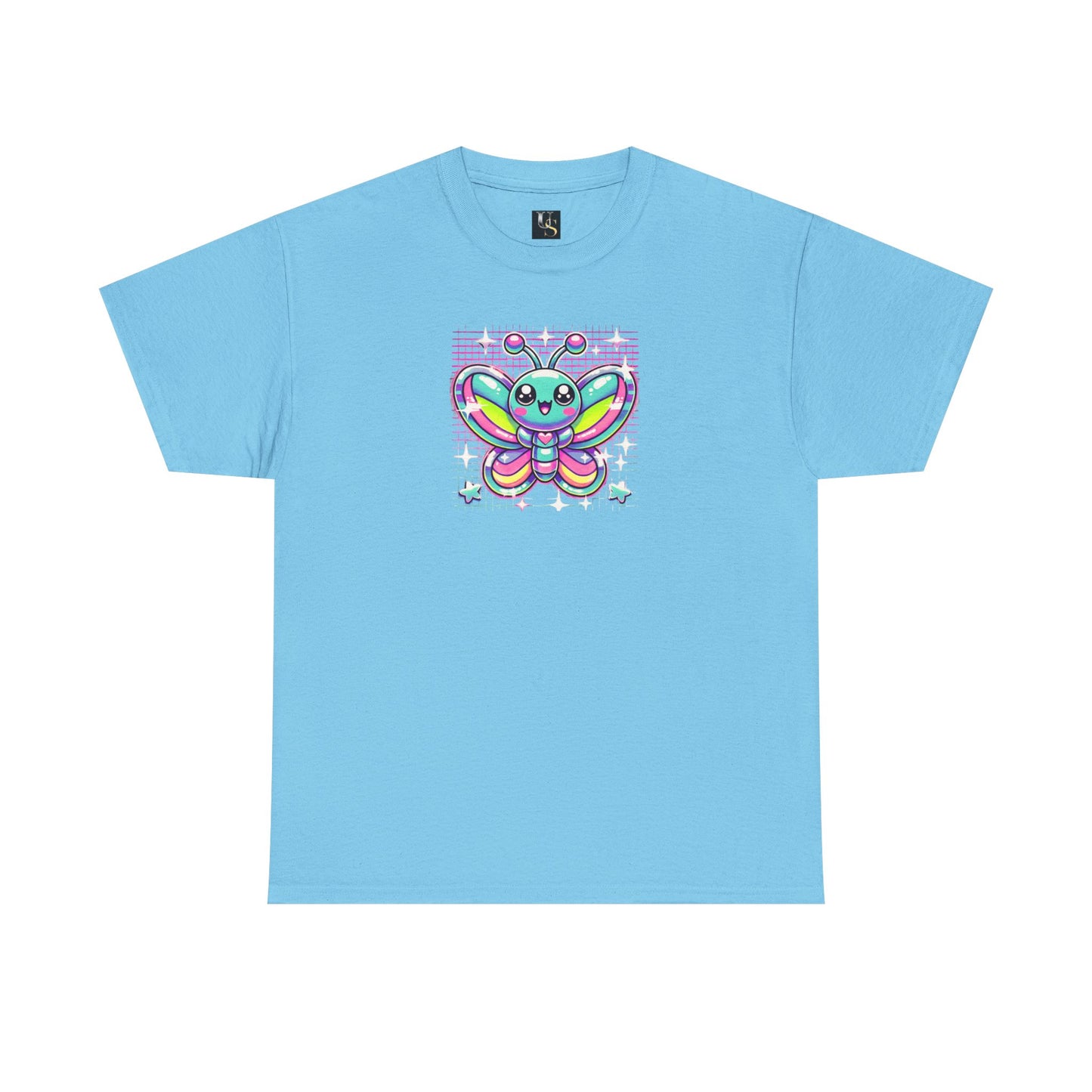 Colorful Butterfly Unisex Heavy Cotton Tee - Playful Graphic Tee for Kids and Adults