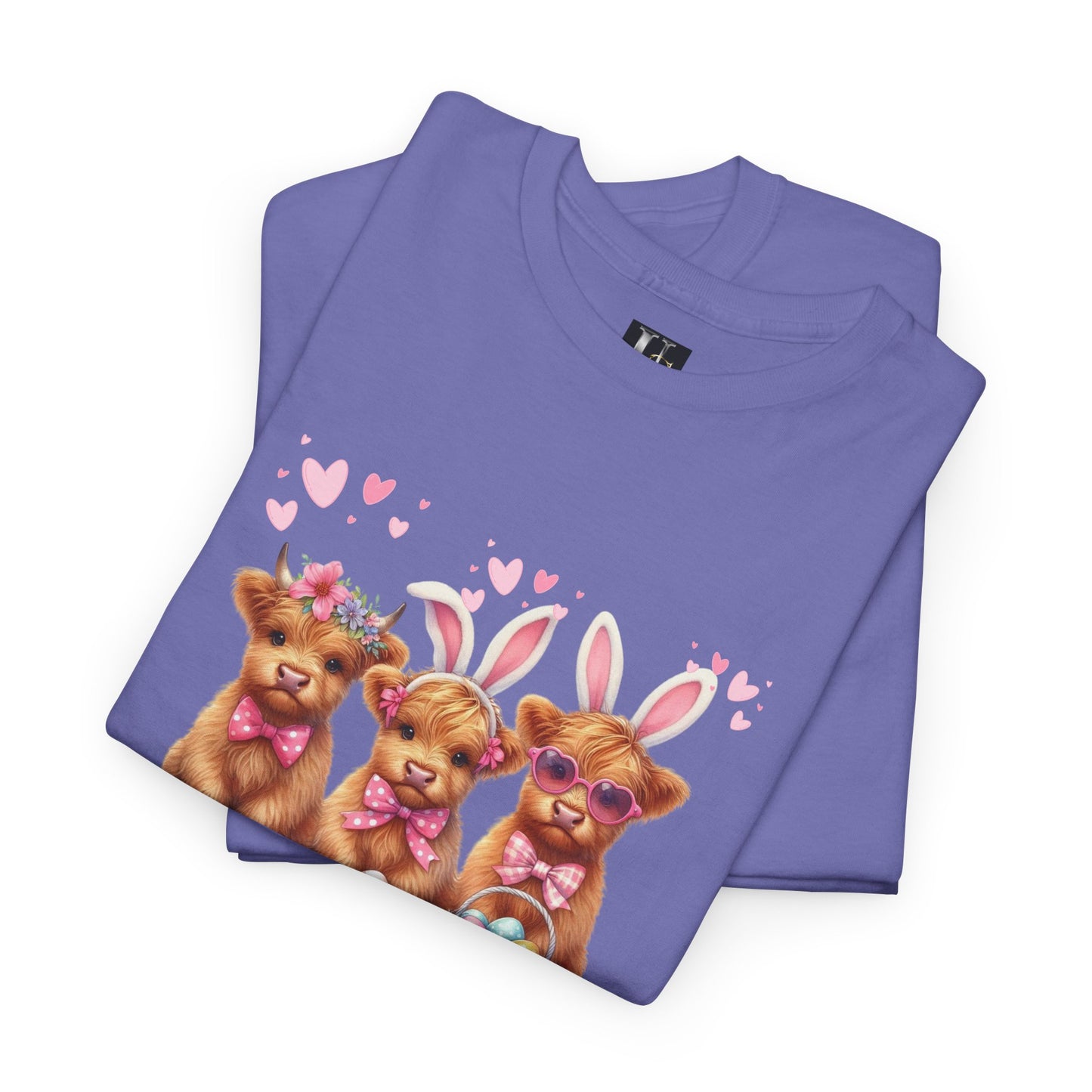 Happy Easter Unisex Heavy Cotton Tee – Cute Bunny Design