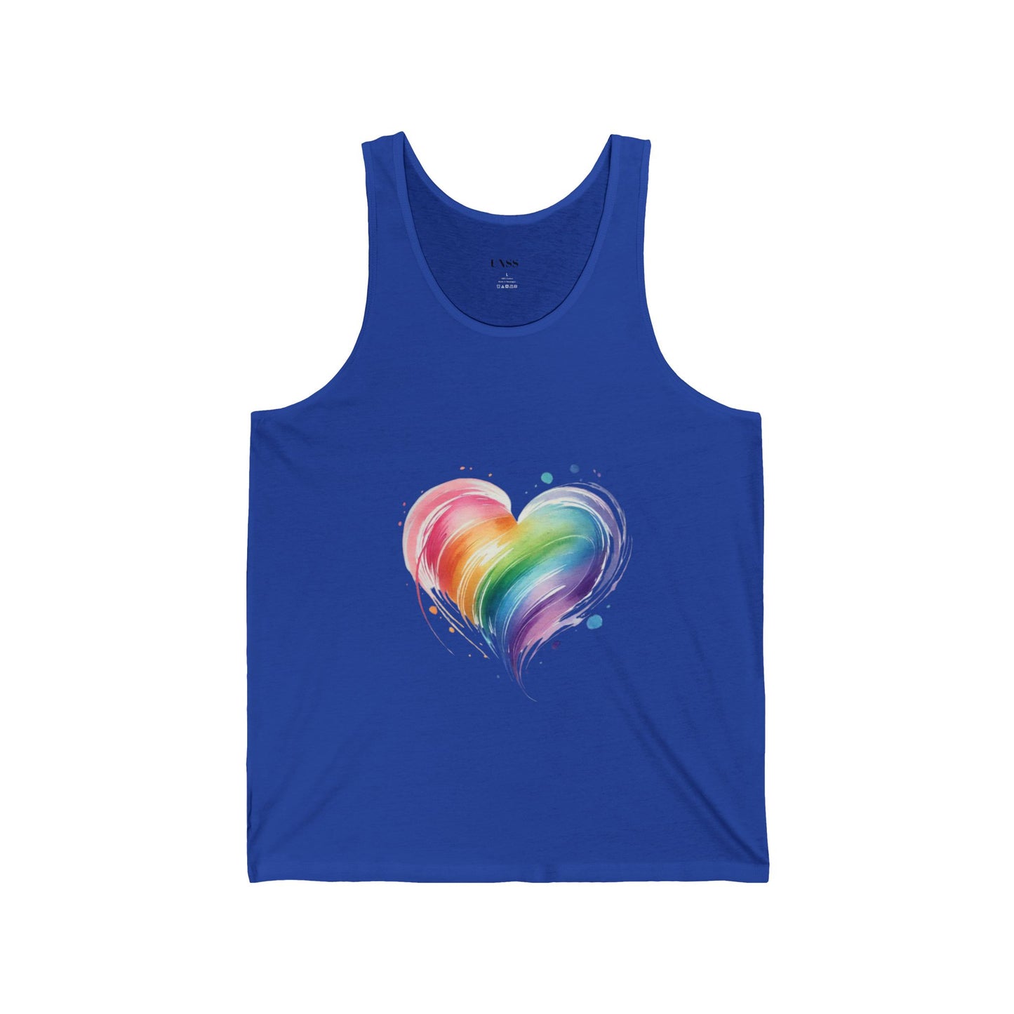 Rainbow Heart Unisex Jersey Tank - Perfect for Pride and Summer Vibes