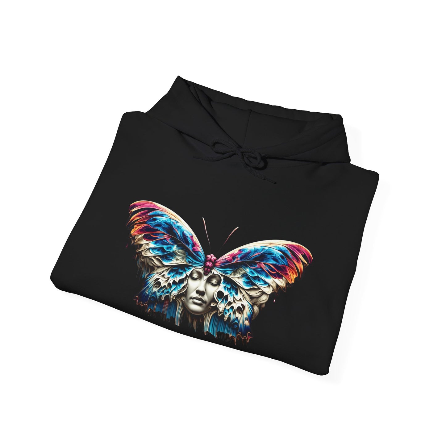 Vibrant Butterfly Art Unisex Hoodie – Colorful Graphic Sweatshirt for Nature Lovers