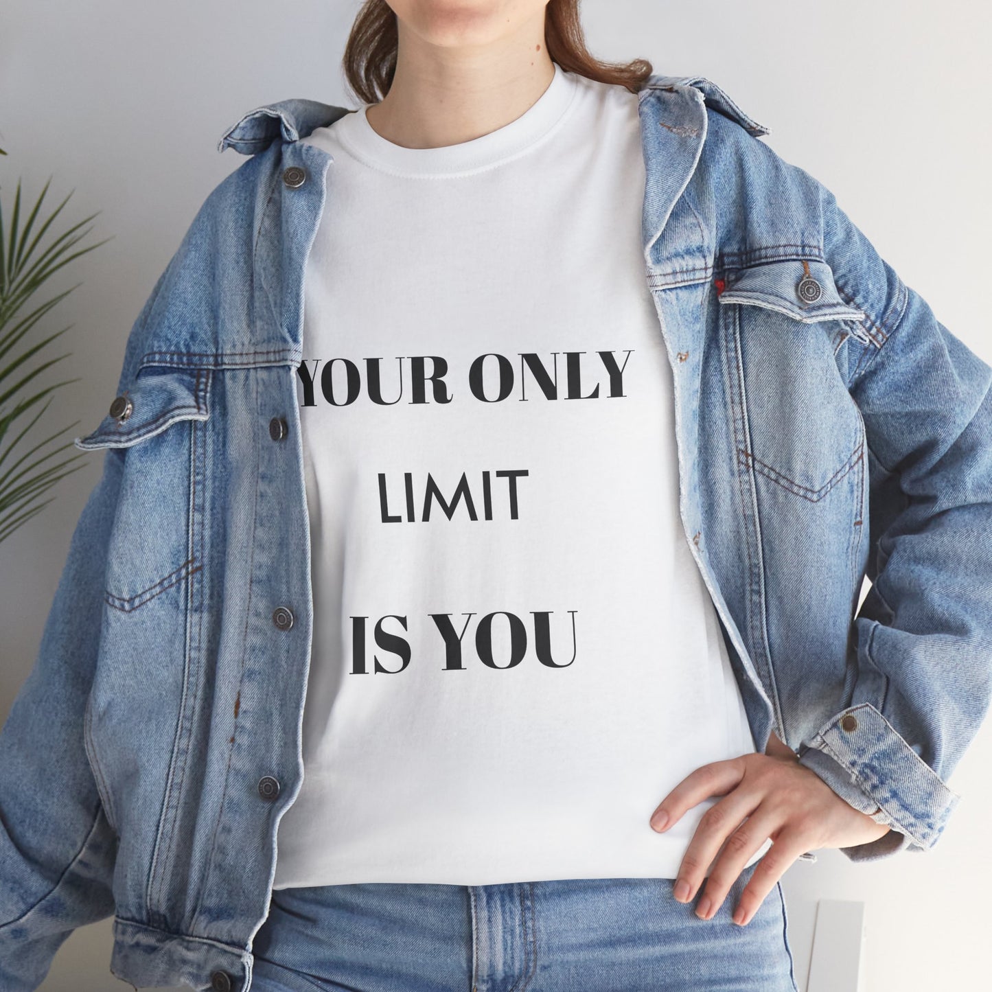 Motivational Unisex Heavy Cotton Tee - 'Your Only Limit is You'