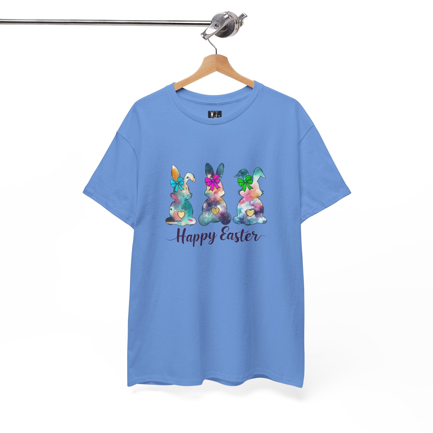 Happy Easter Unisex Heavy Cotton Tee - Colorful Bunny Design