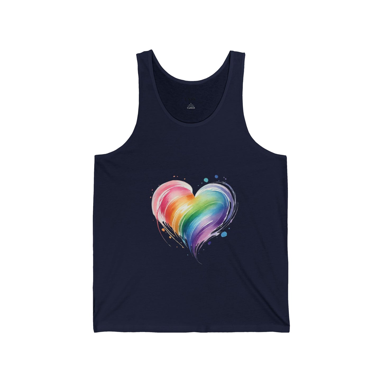 Rainbow Heart Unisex Jersey Tank - Perfect for Pride and Summer Vibes