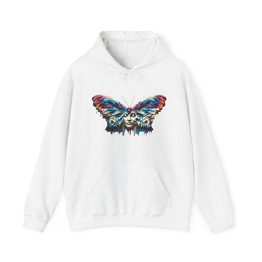 Vibrant Butterfly Art Unisex Hoodie – Colorful Graphic Sweatshirt for Nature Lovers