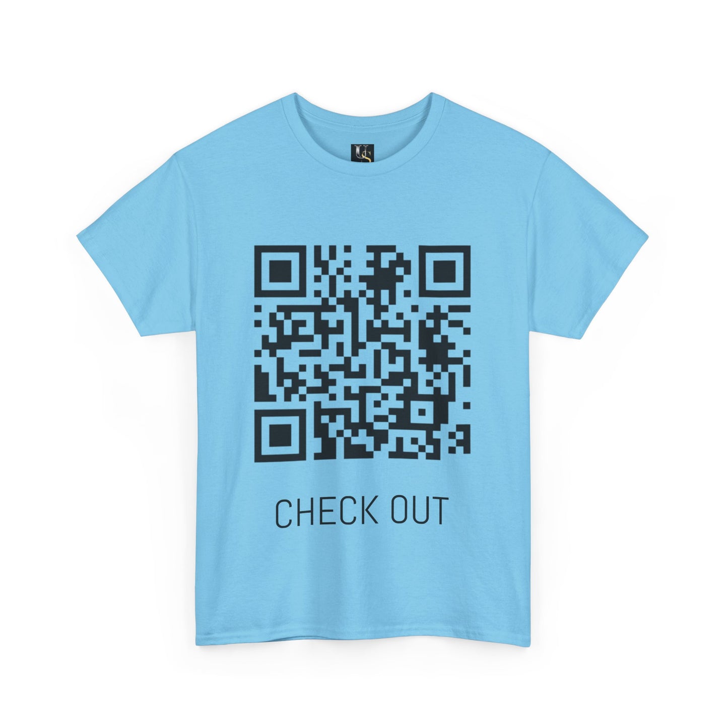 Unisex Heavy Cotton Tee with QR Code - Check Out Design