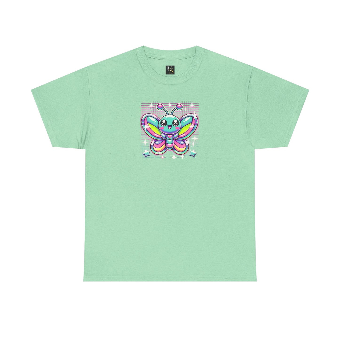 Colorful Butterfly Unisex Heavy Cotton Tee - Playful Graphic Tee for Kids and Adults