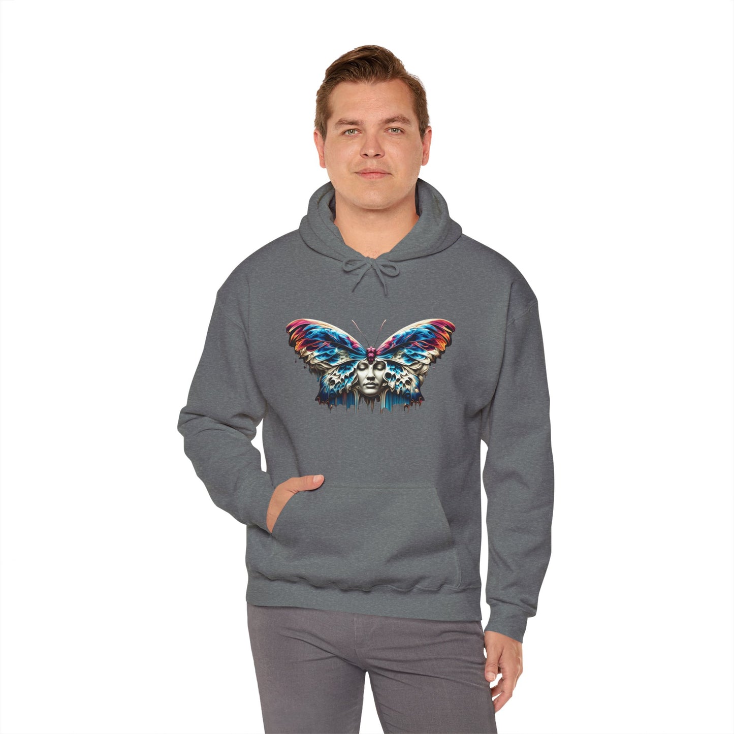 Vibrant Butterfly Art Unisex Hoodie – Colorful Graphic Sweatshirt for Nature Lovers