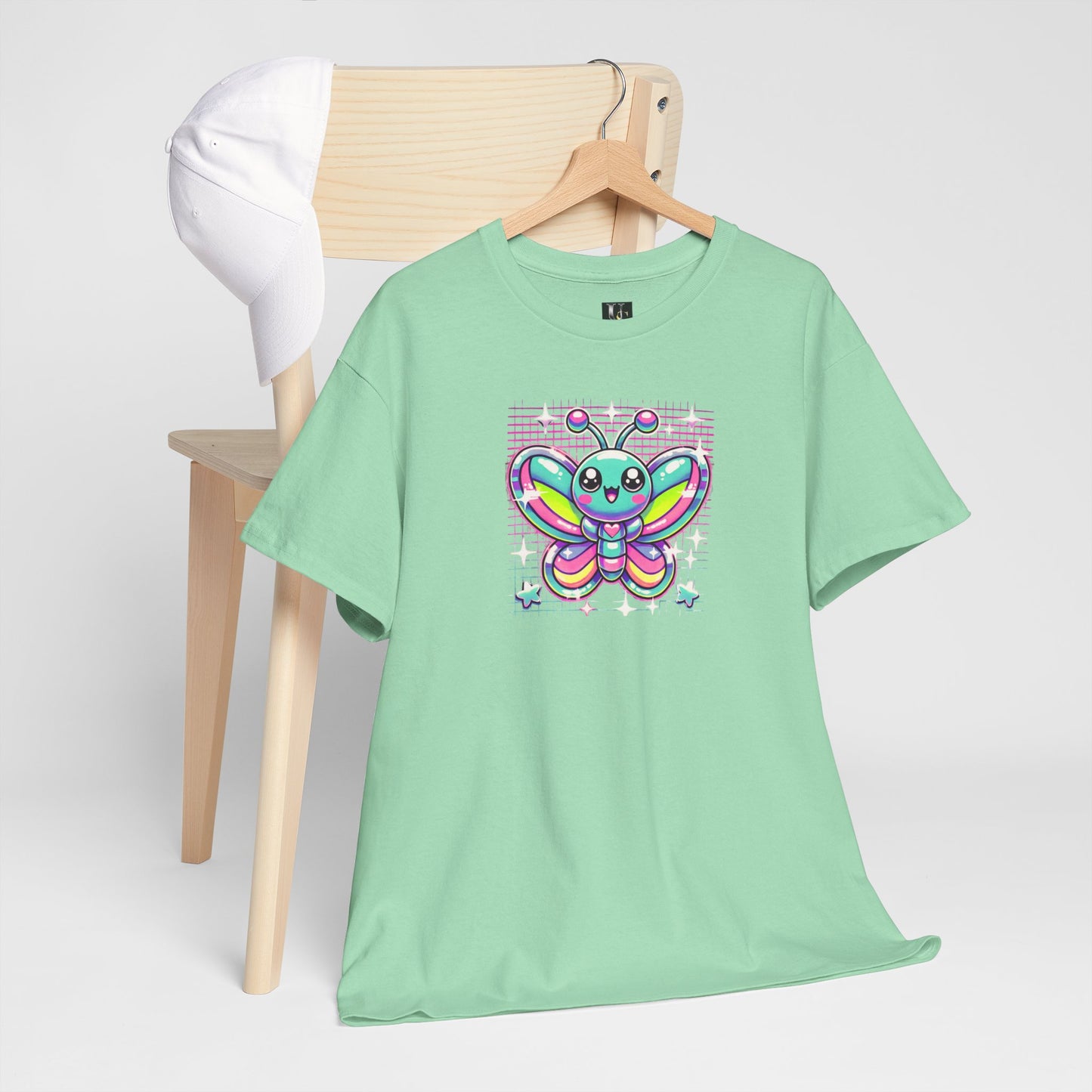 Colorful Butterfly Unisex Heavy Cotton Tee - Playful Graphic Tee for Kids and Adults