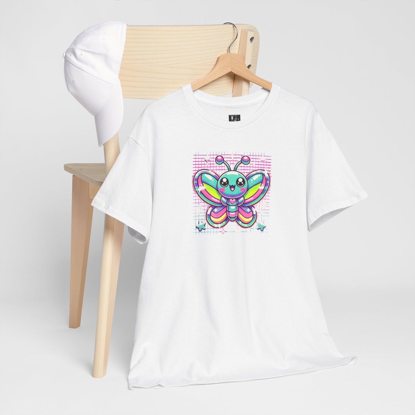 Colorful Butterfly Unisex Heavy Cotton Tee - Playful Graphic Tee for Kids and Adults