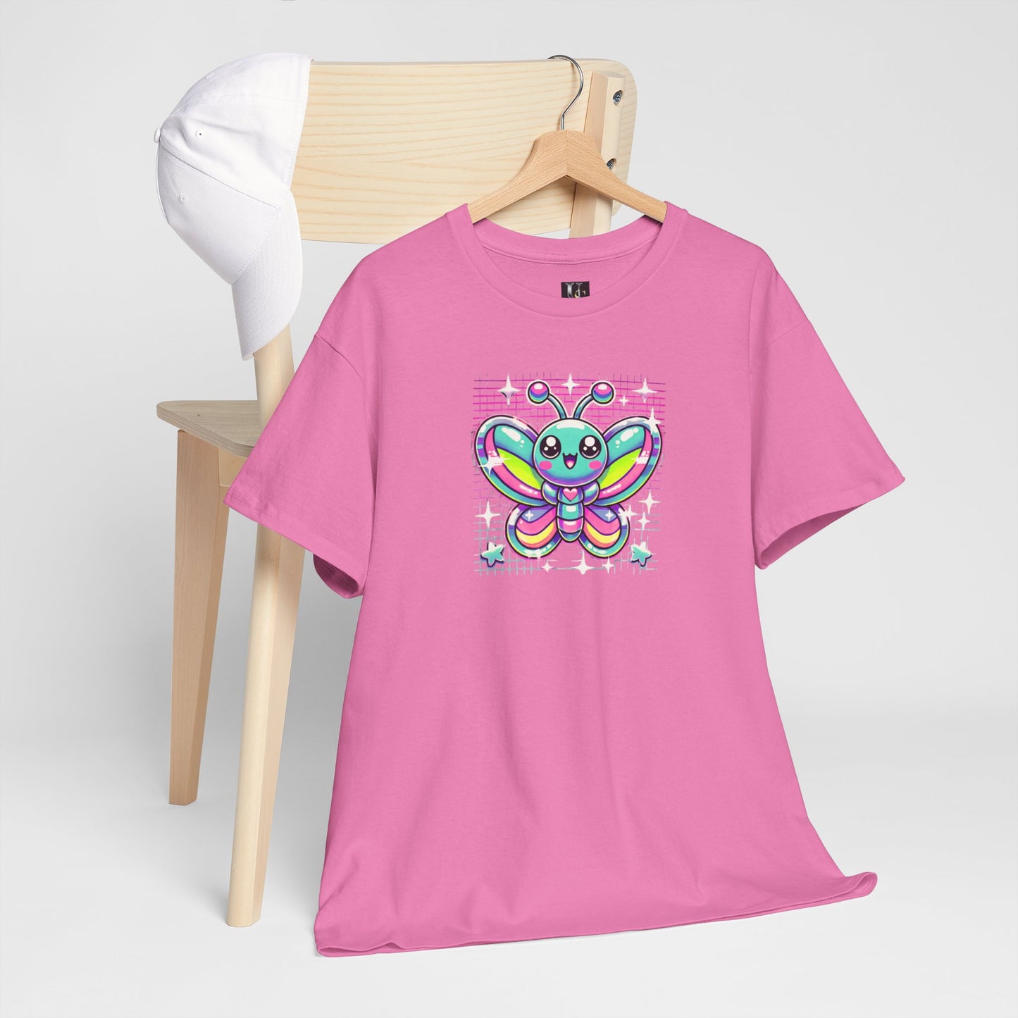 Colorful Butterfly Unisex Heavy Cotton Tee - Playful Graphic Tee for Kids and Adults