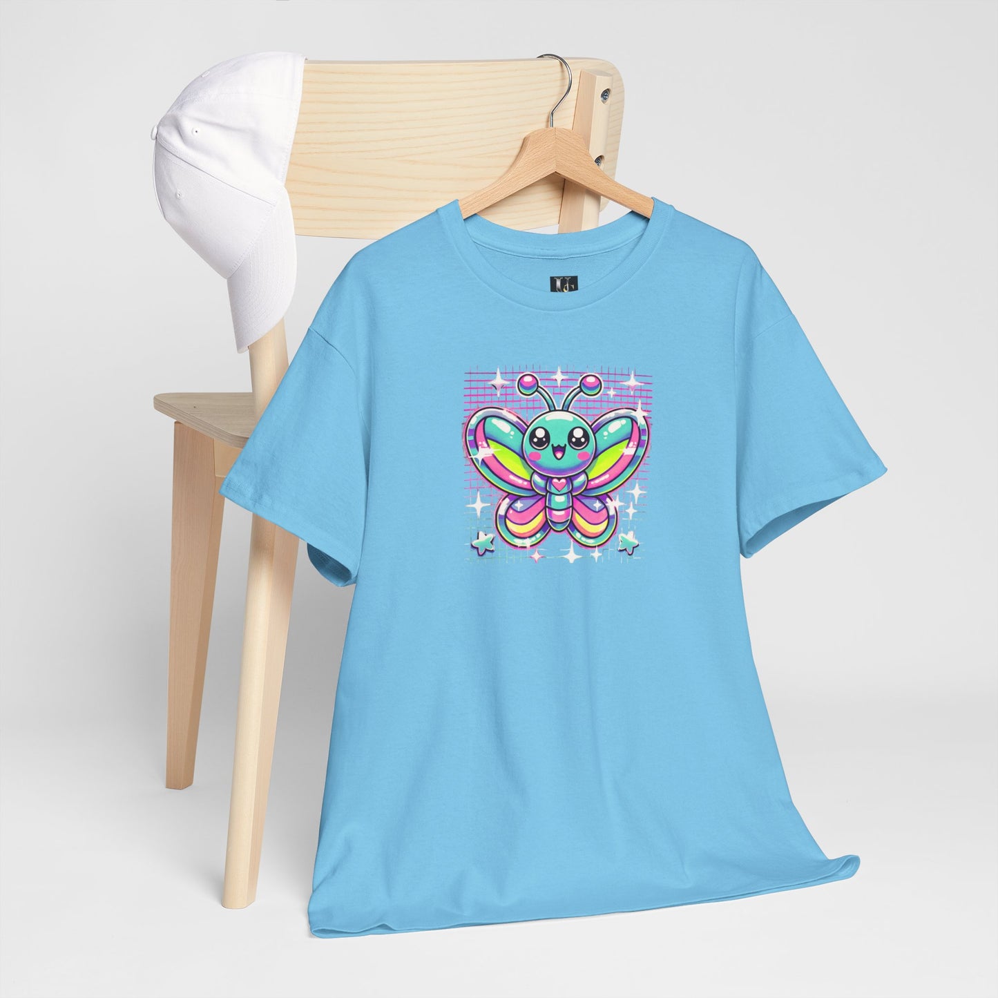 Colorful Butterfly Unisex Heavy Cotton Tee - Playful Graphic Tee for Kids and Adults