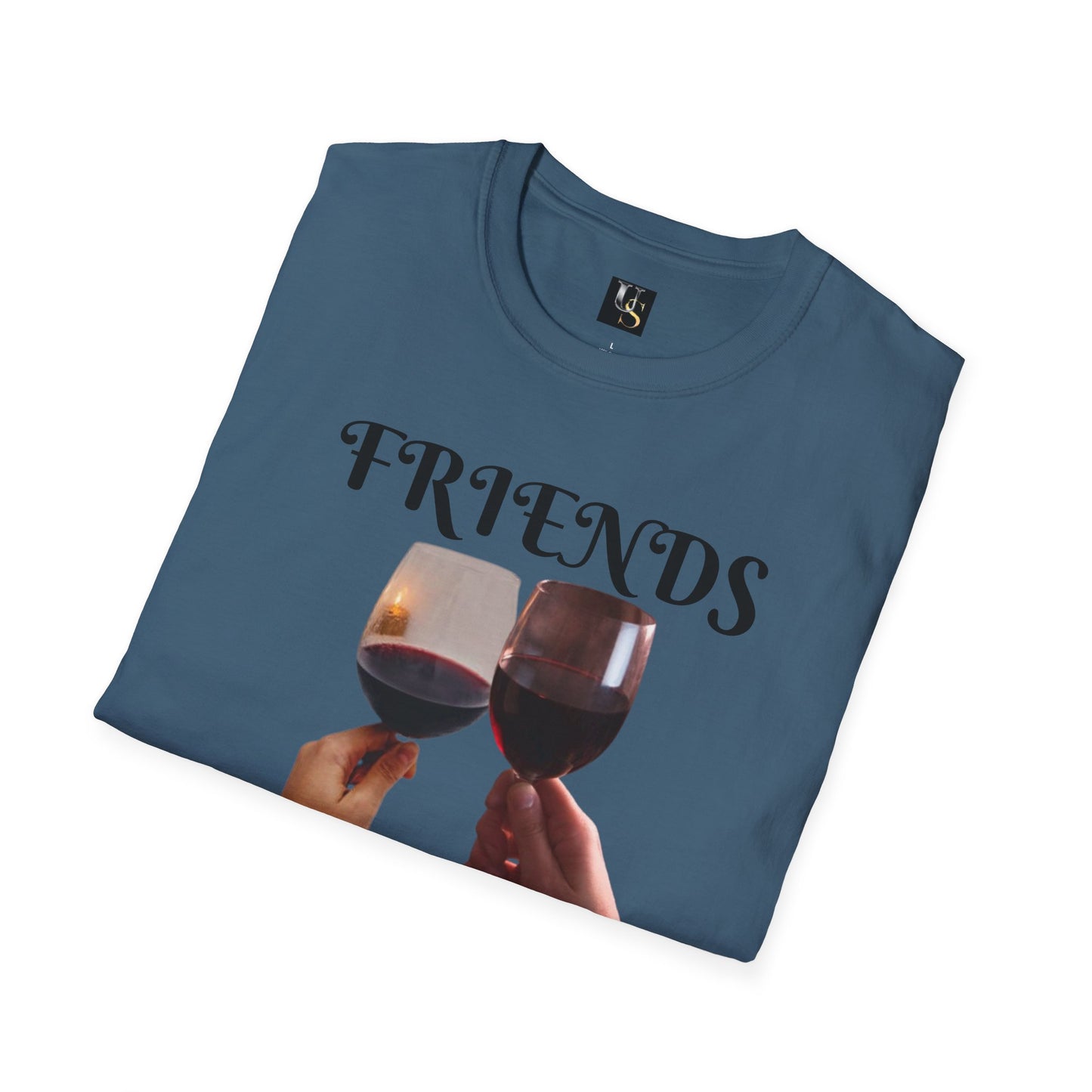 Friends Forever Wine T-Shirt - Unisex Softstyle Tee for Friendship Celebrations