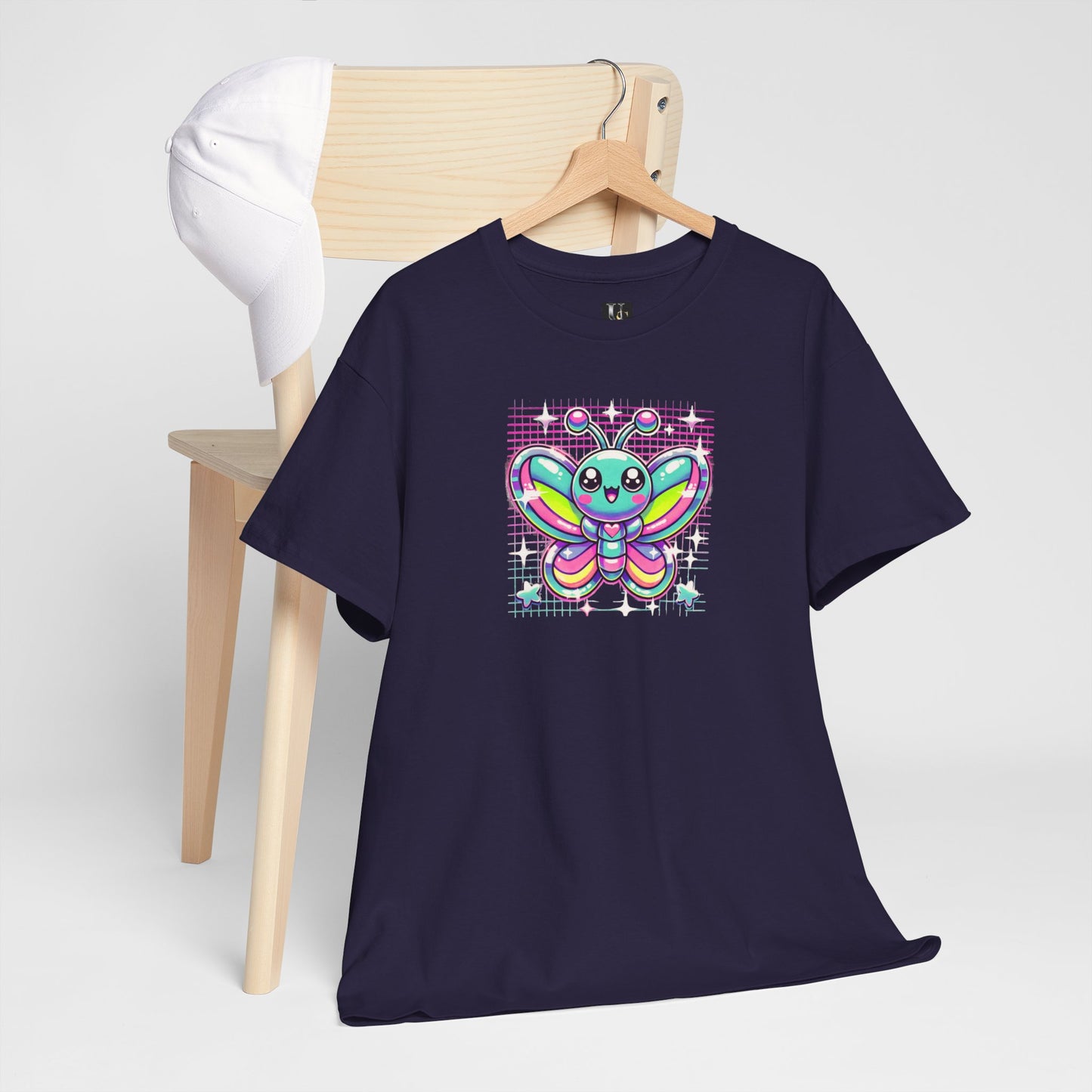 Colorful Butterfly Unisex Heavy Cotton Tee - Playful Graphic Tee for Kids and Adults