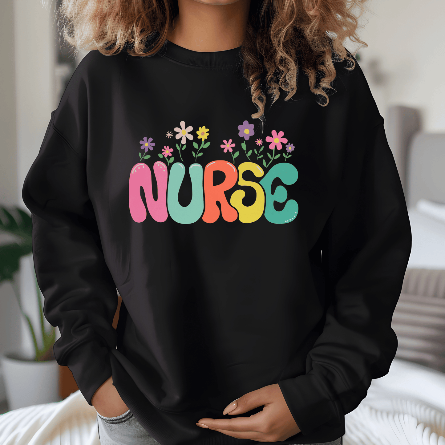 Nurse Flower, Comfortable Sweatshirt