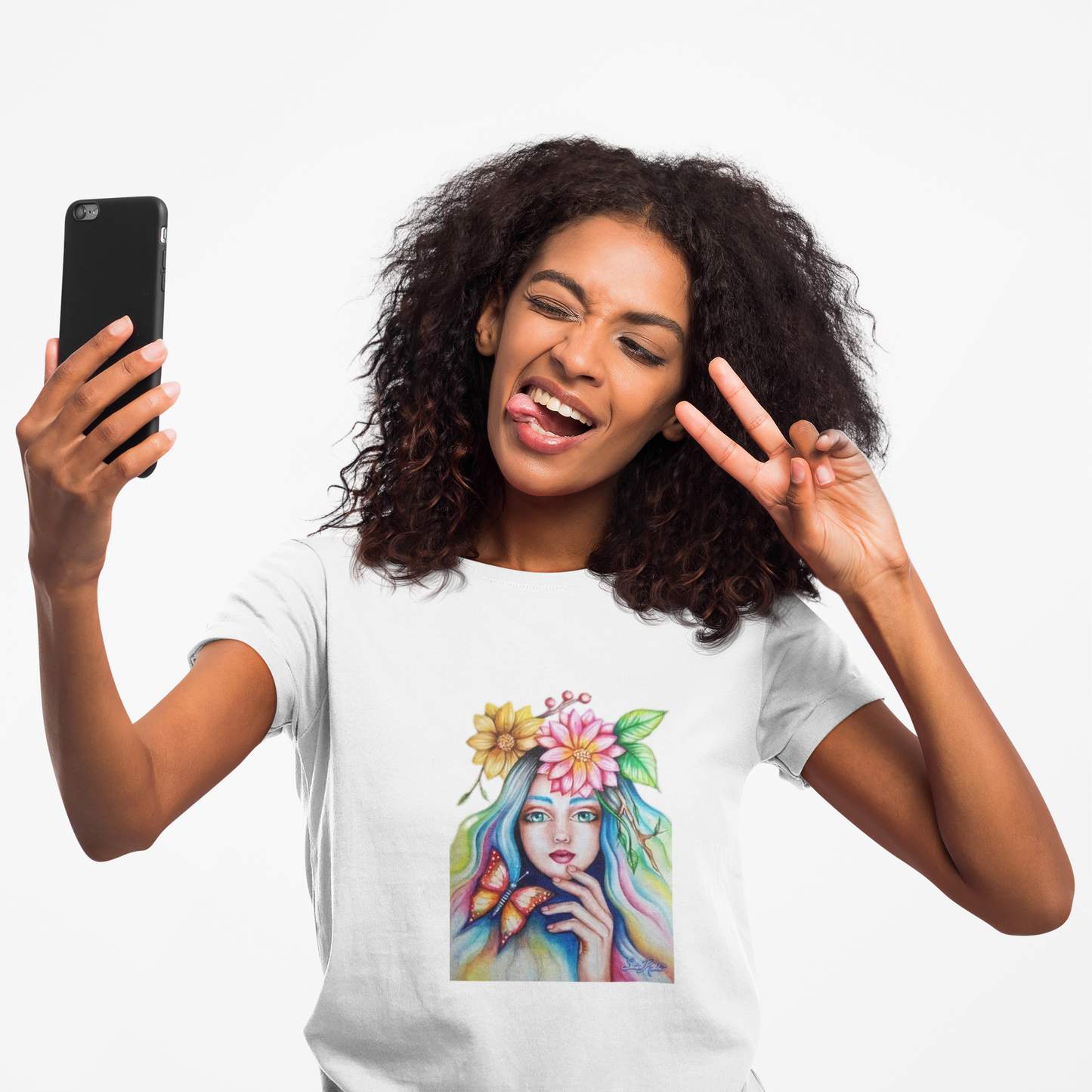 Floral Butterfly Art Unisex Softstyle T-Shirt – Vibrant Nature-Inspired Design for Creative Souls