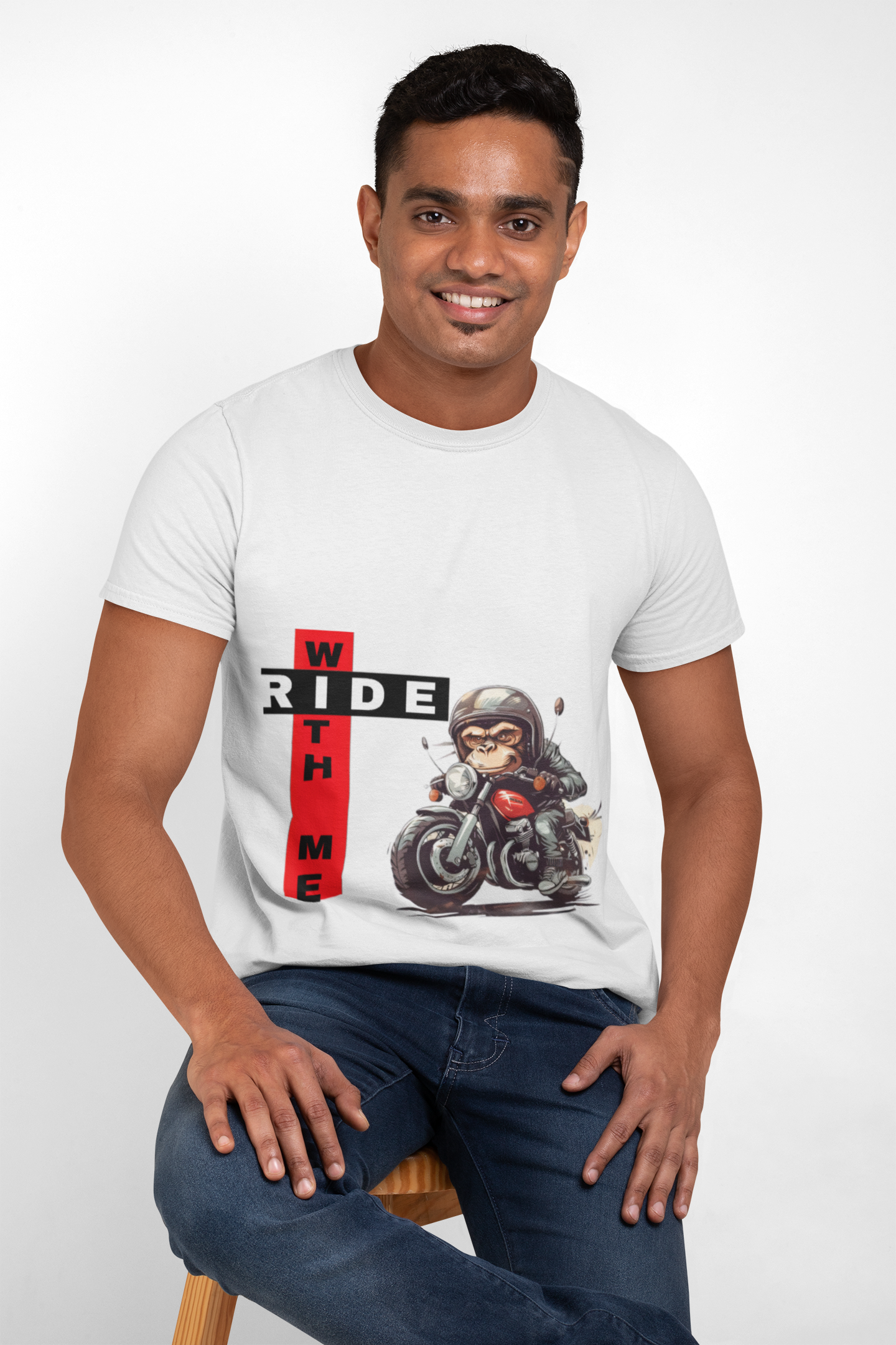 Funny Unisex Motorcycle T-Shirt - 'Ride With Me' Graphic Tee for Bikers