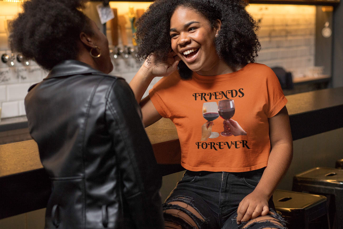 Friends Forever Wine T-Shirt - Unisex Softstyle Tee for Friendship Celebrations