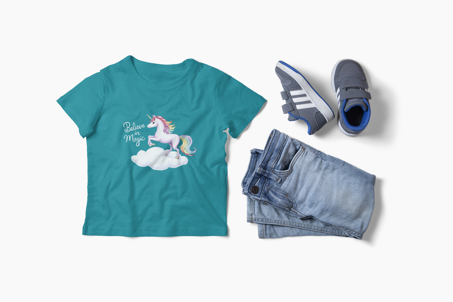 Kids Unicorn Tee - Believe in Magic - Fun Cotton Shirt for Young Dreamers