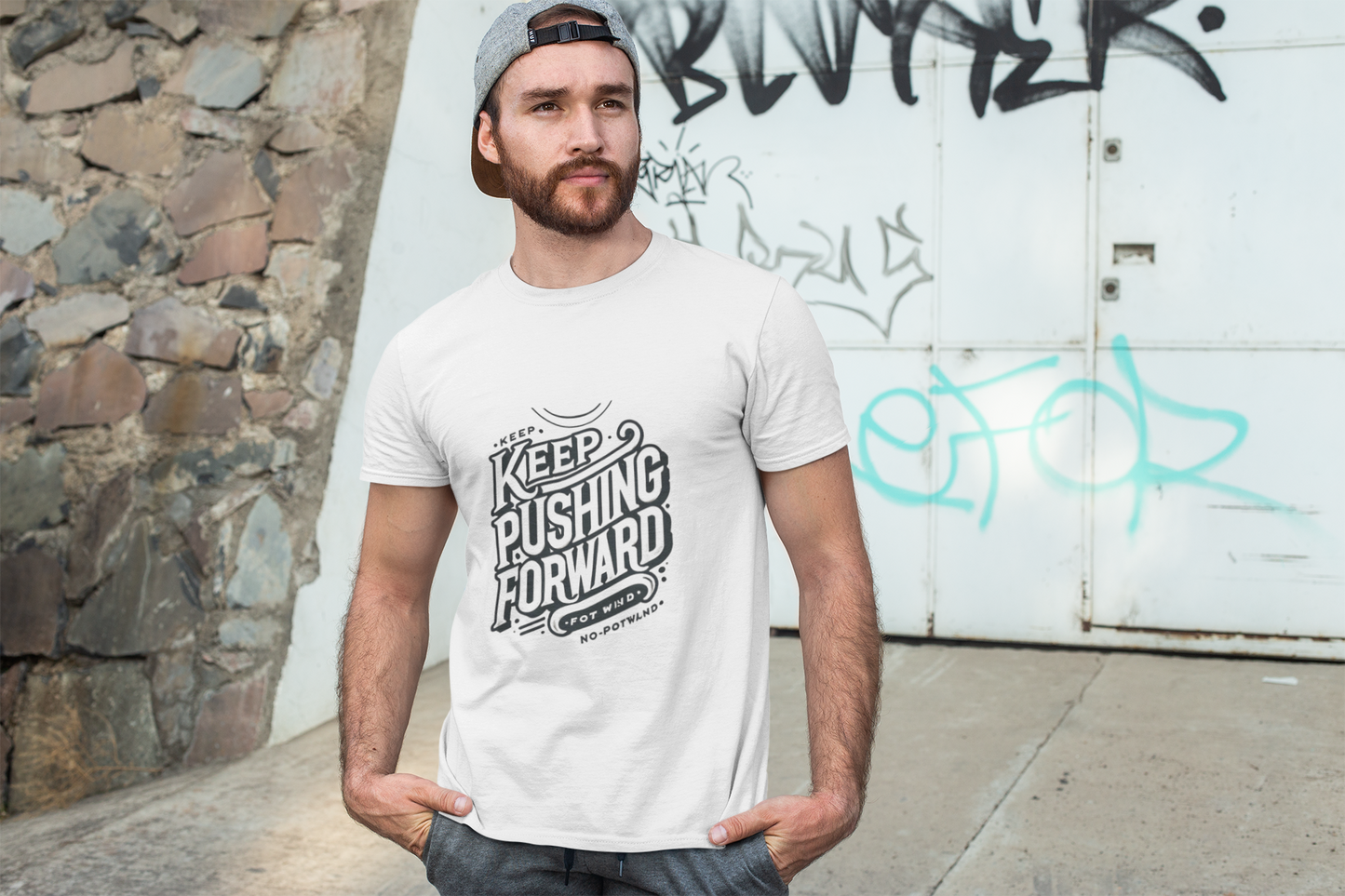 Keep Pushing Forward Motivational Unisex Softstyle T-Shirt