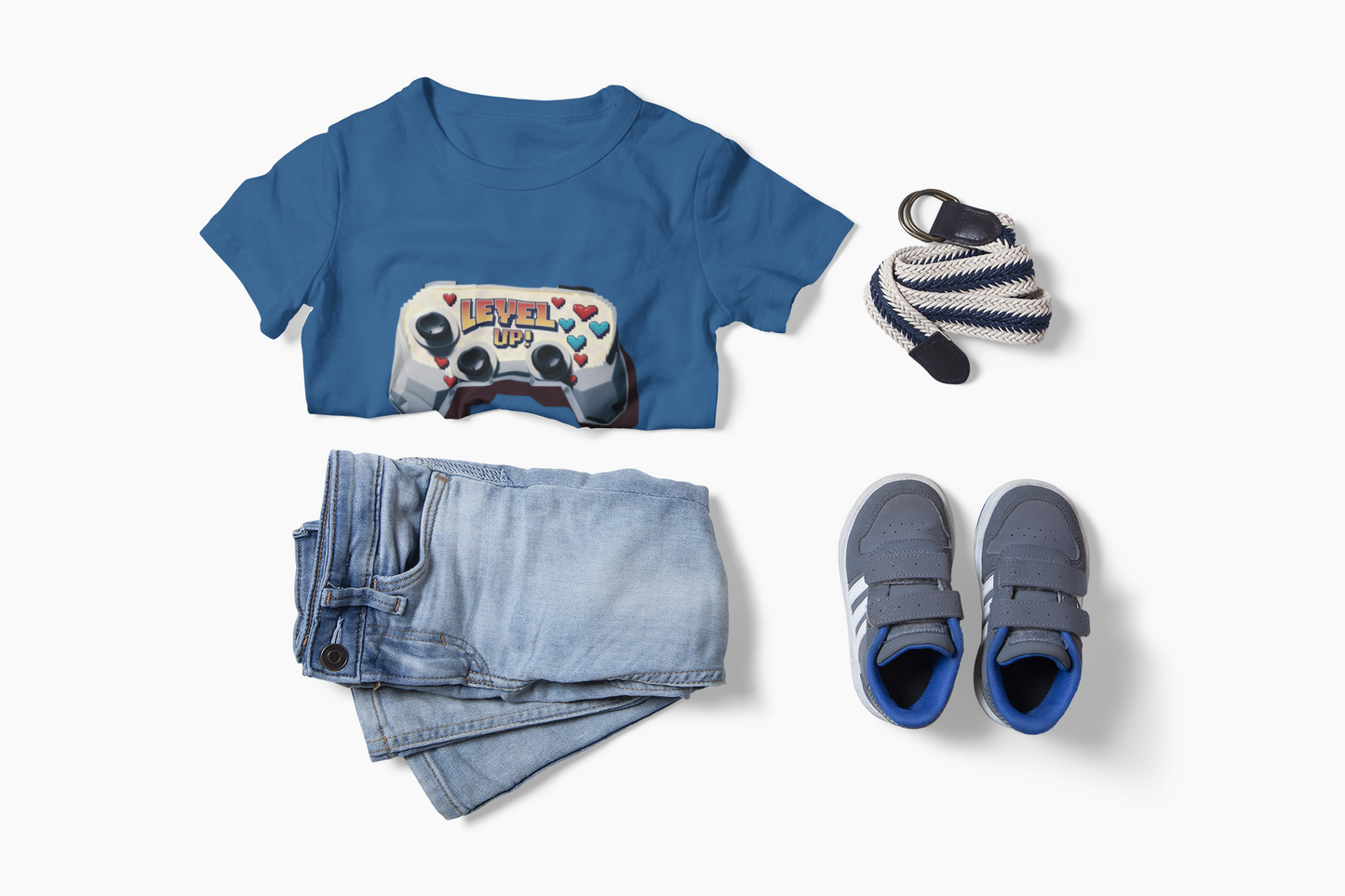 Kids Gaming Tee - 'Level Up' Retro Video Game Controller Design