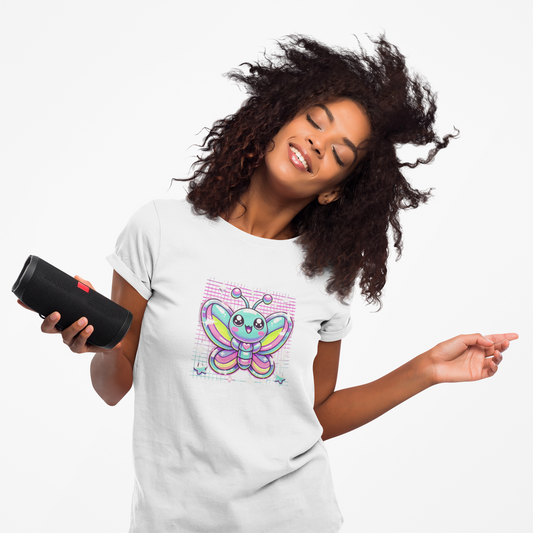 Colorful Butterfly Unisex Heavy Cotton Tee - Playful Graphic Tee for Kids and Adults