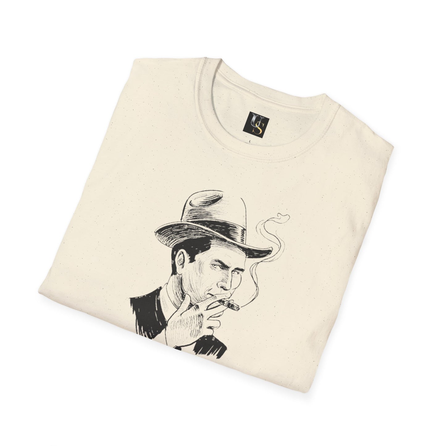 Vintage-Inspired Unisex T-Shirt with Smoking Man Graphic