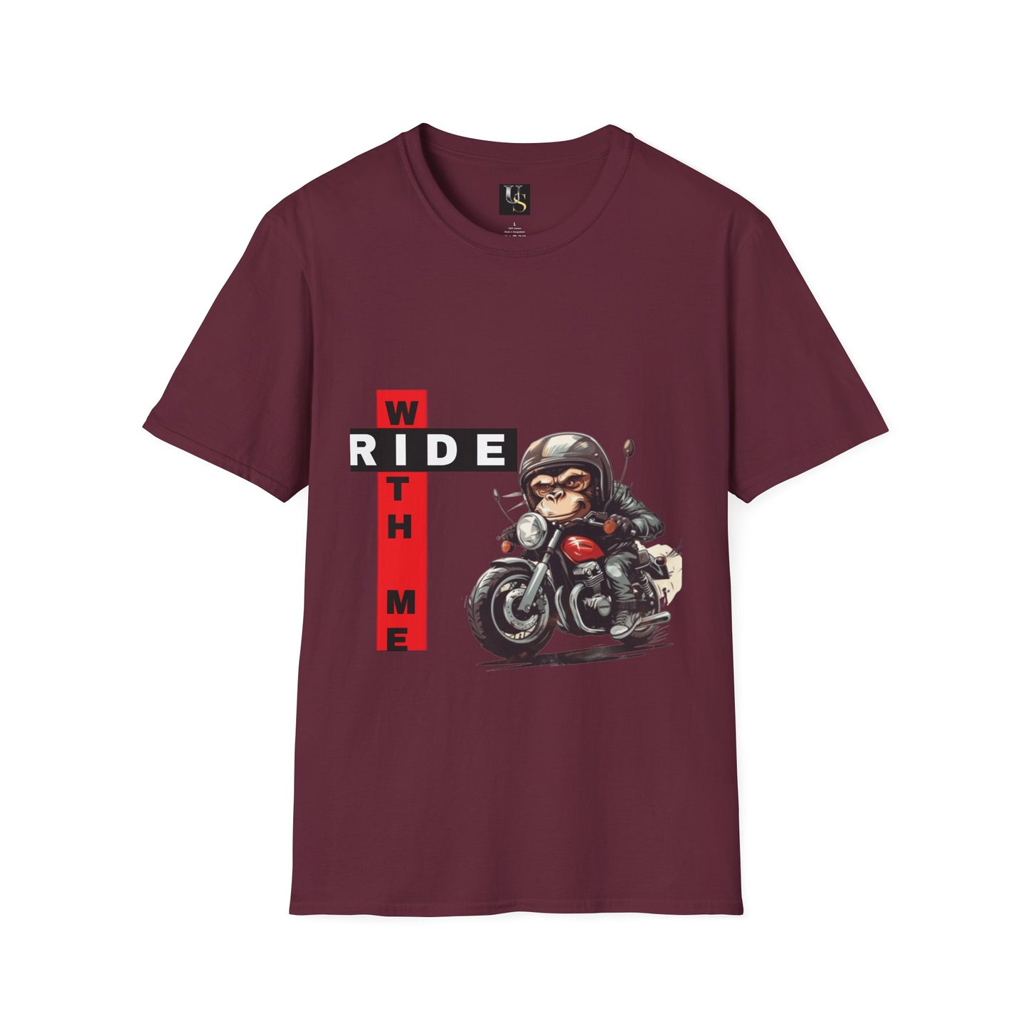 Funny Unisex Motorcycle T-Shirt - 'Ride With Me' Graphic Tee for Bikers