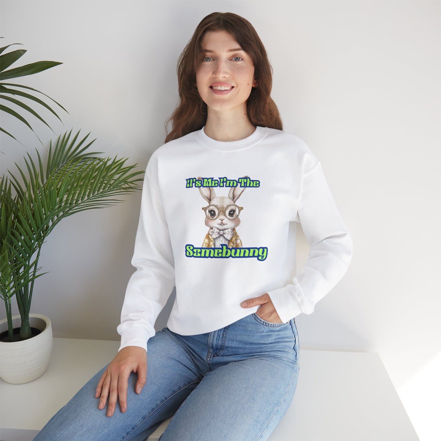 Funny Unisex Crewneck Sweatshirt - "It's Me! I'm The Samebunny"