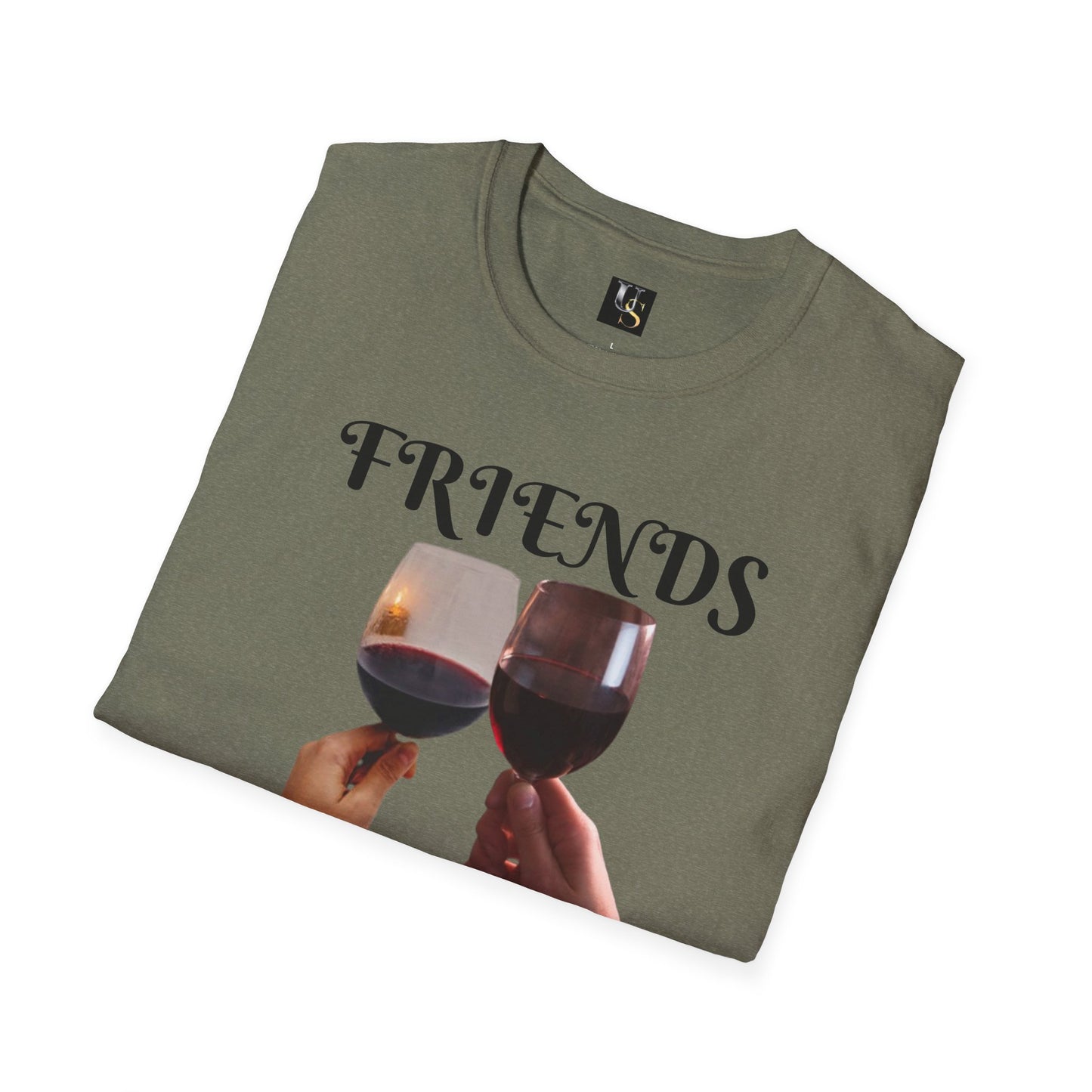 Friends Forever Wine T-Shirt - Unisex Softstyle Tee for Friendship Celebrations