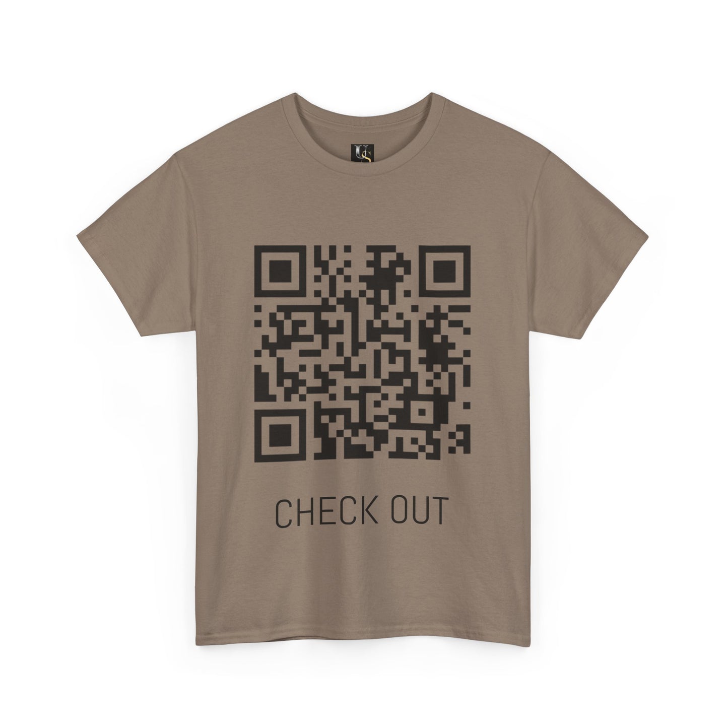 Unisex Heavy Cotton Tee with QR Code - Check Out Design