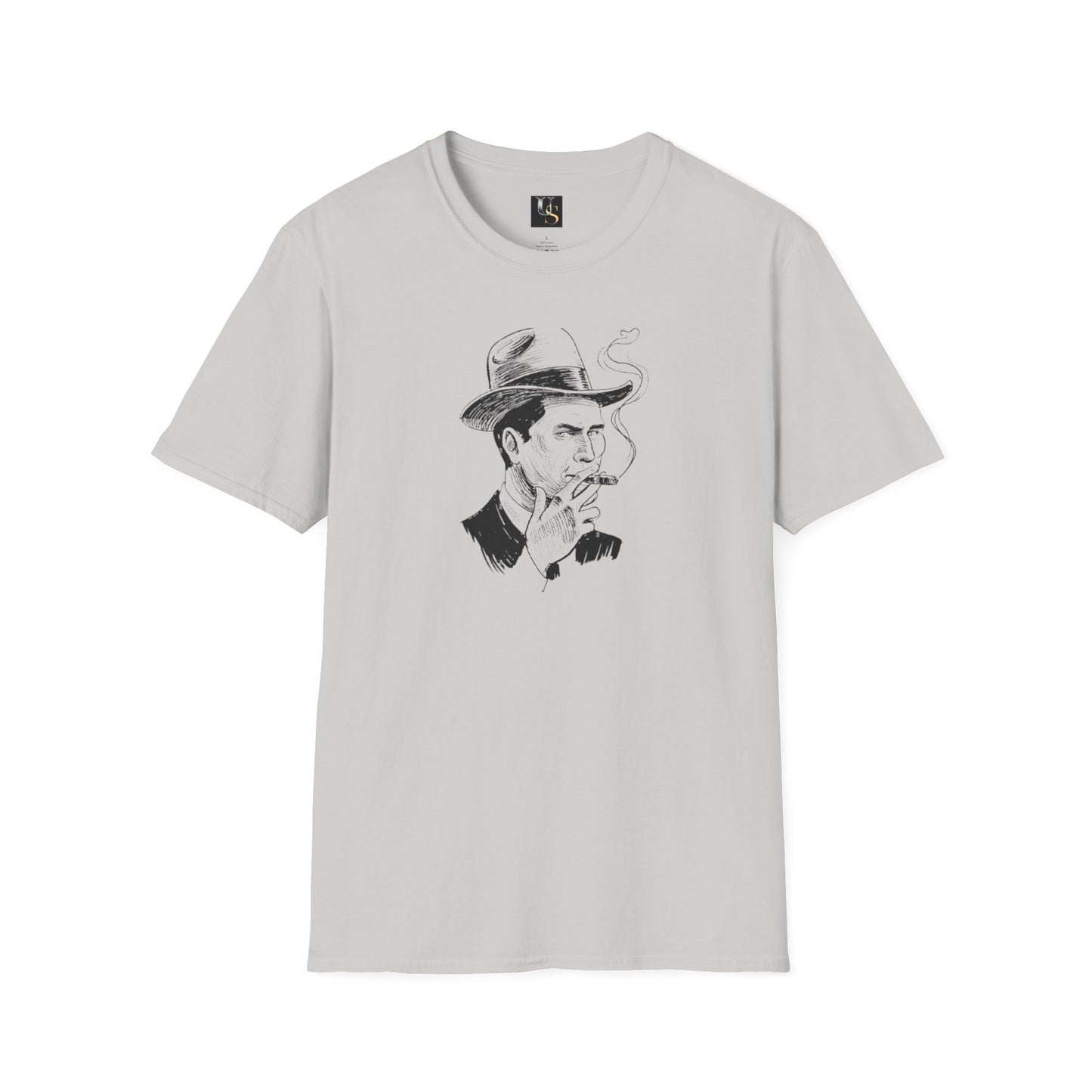 Vintage-Inspired Unisex T-Shirt with Smoking Man Graphic