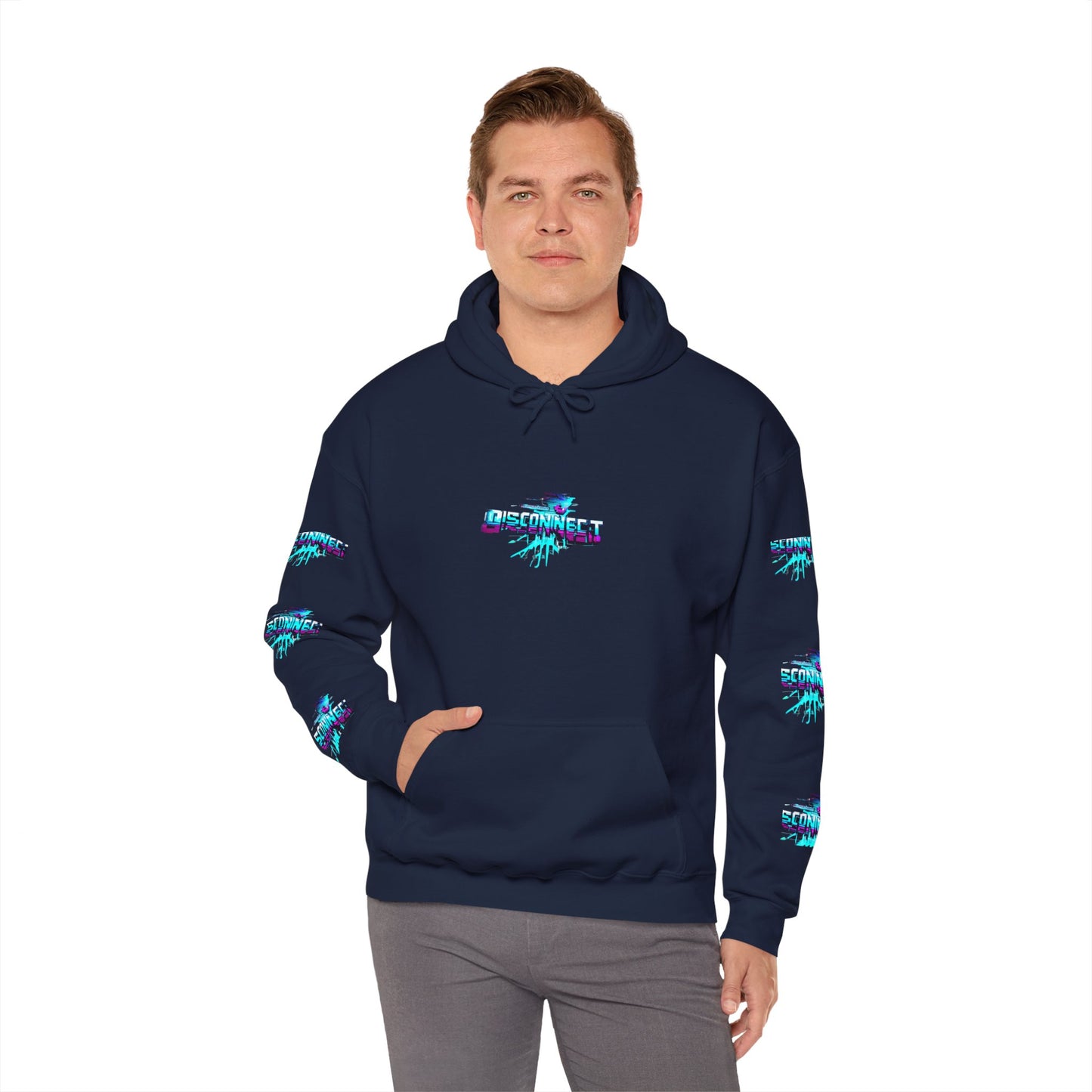 Unisex Heavy Blend™ Hooded Sweatshirt - 'Disconnect' Graphic Sweatshirt for Chill Vibes