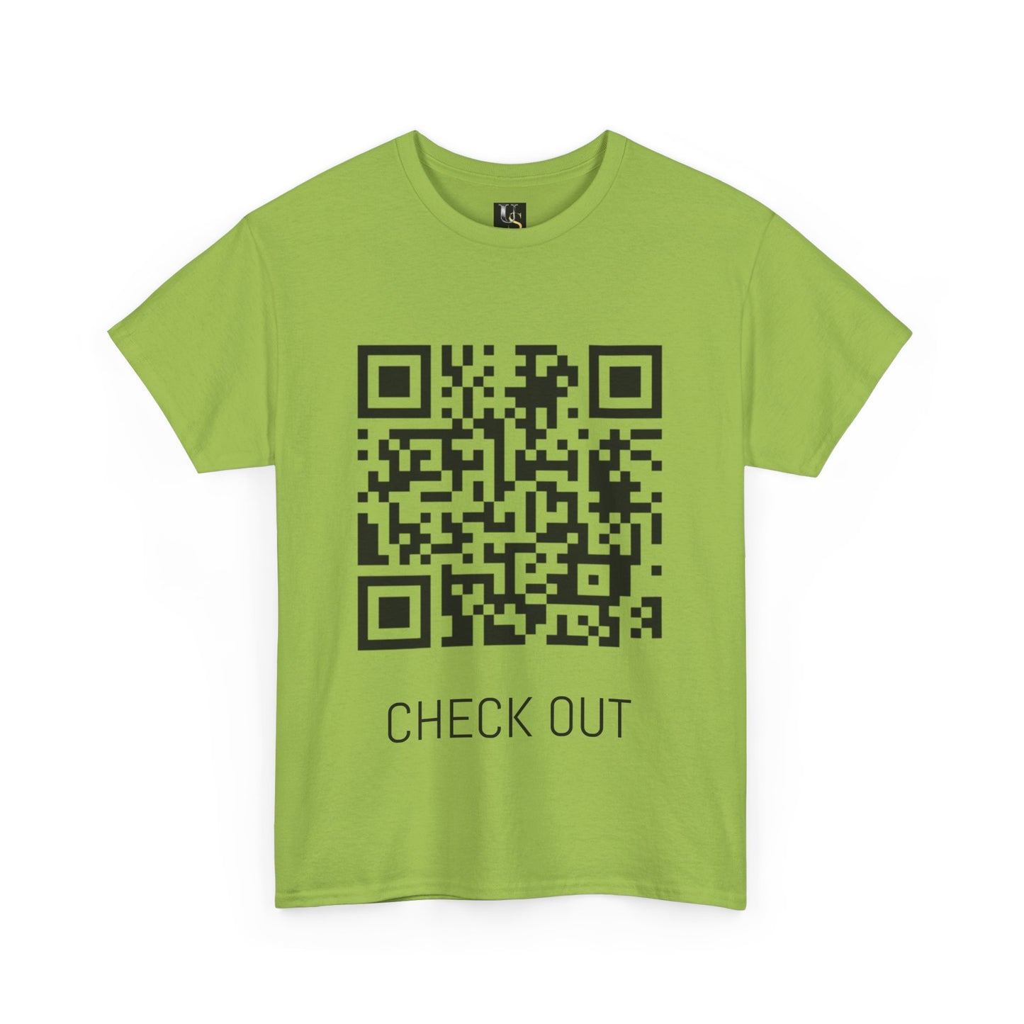 Unisex Heavy Cotton Tee with QR Code - Check Out Design