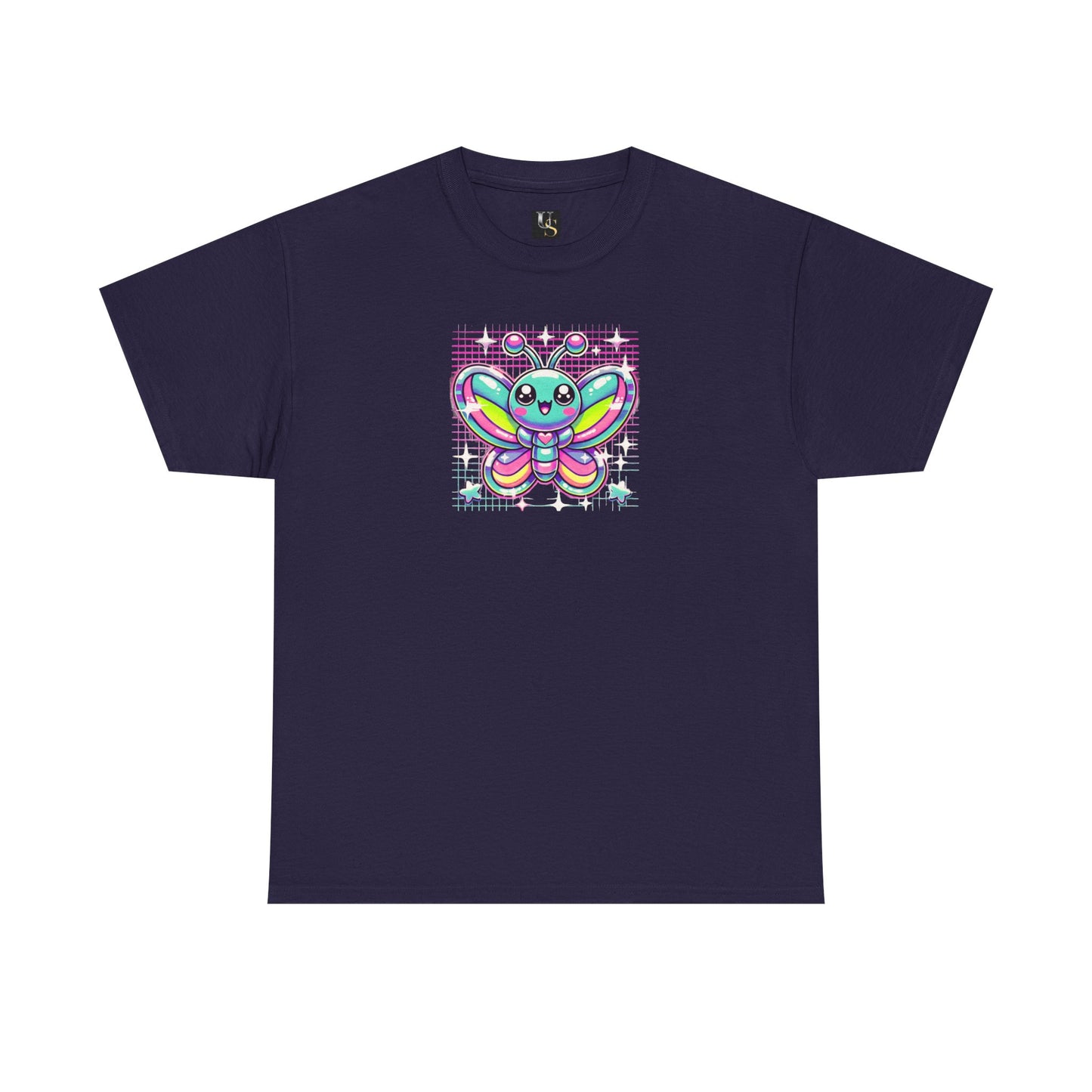 Colorful Butterfly Unisex Heavy Cotton Tee - Playful Graphic Tee for Kids and Adults