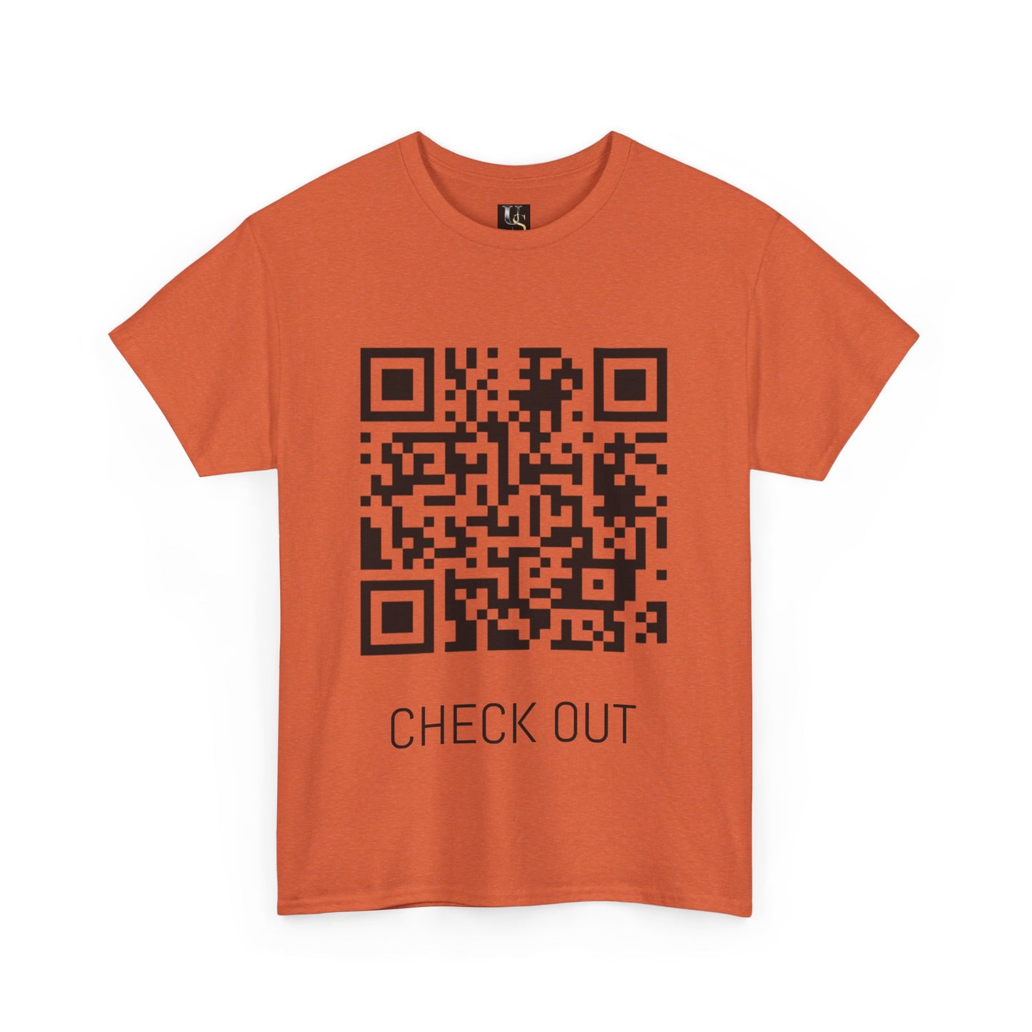 Unisex Heavy Cotton Tee with QR Code - Check Out Design